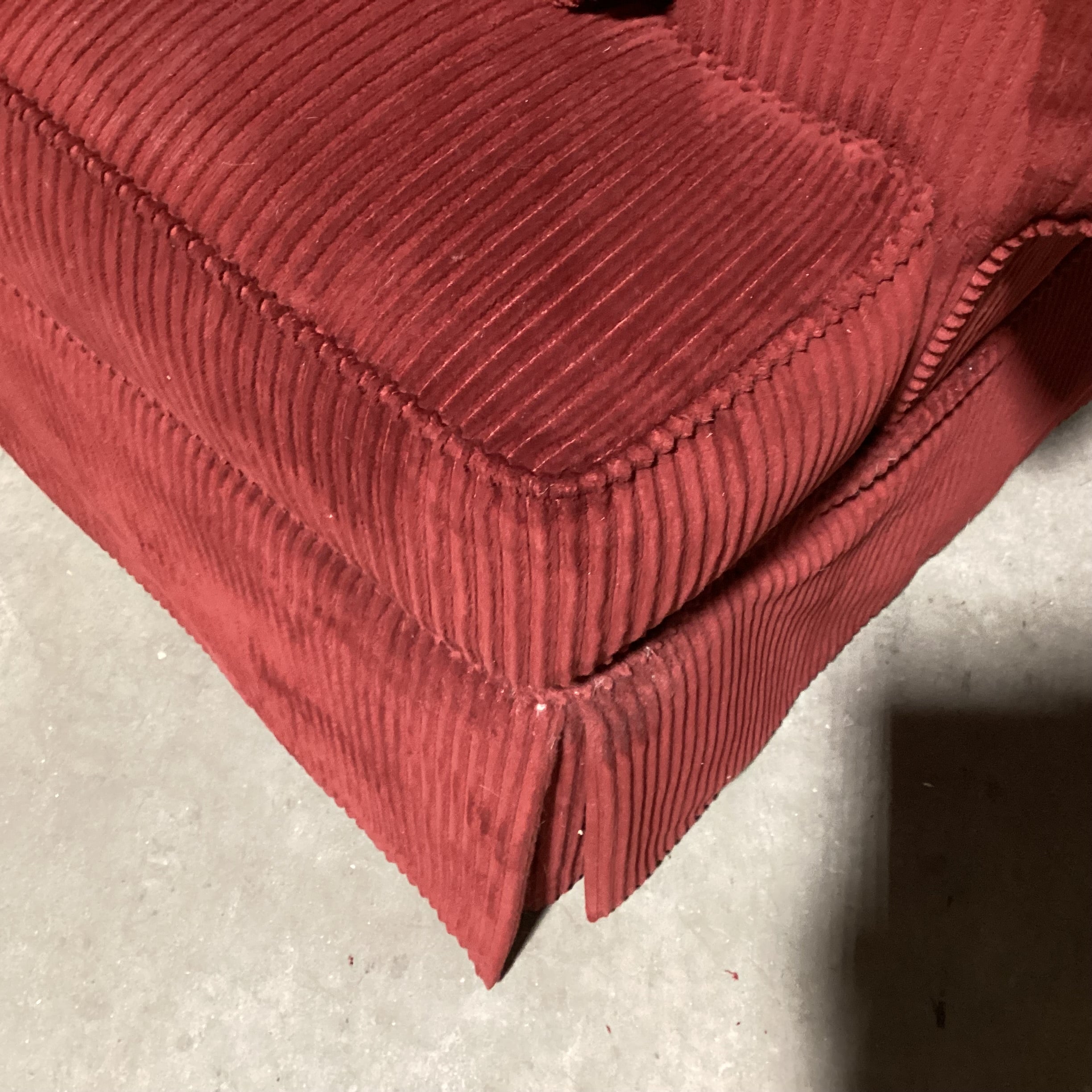 Jonathan Louis Merlot Wide Ribbed Plush Corduroy Full Sleeper Slofa 83"x 39"x 30"