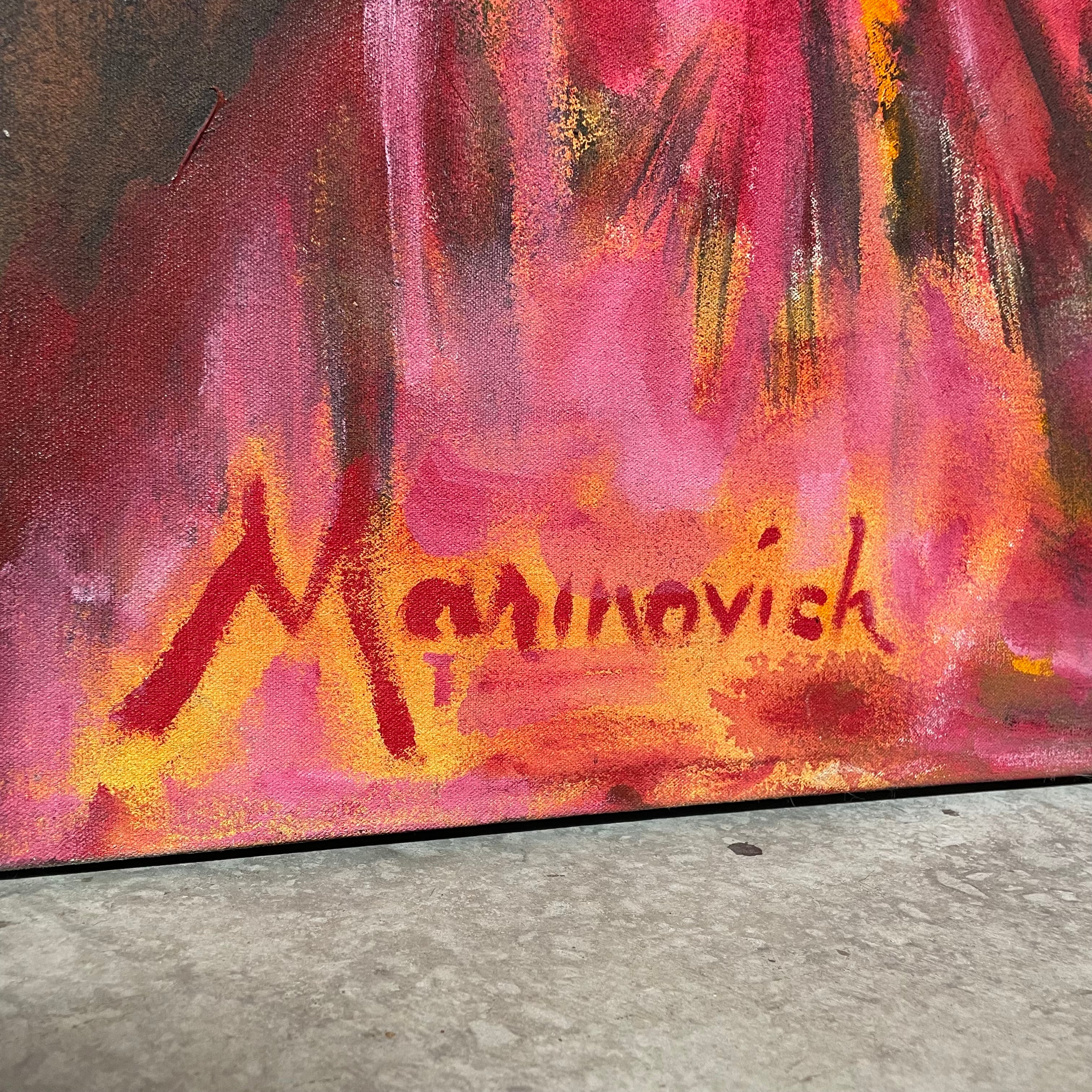 Todd Marinovich Signed "BB Cowboy 2" Original Mixed Media Canvas Painting  37" x 71"