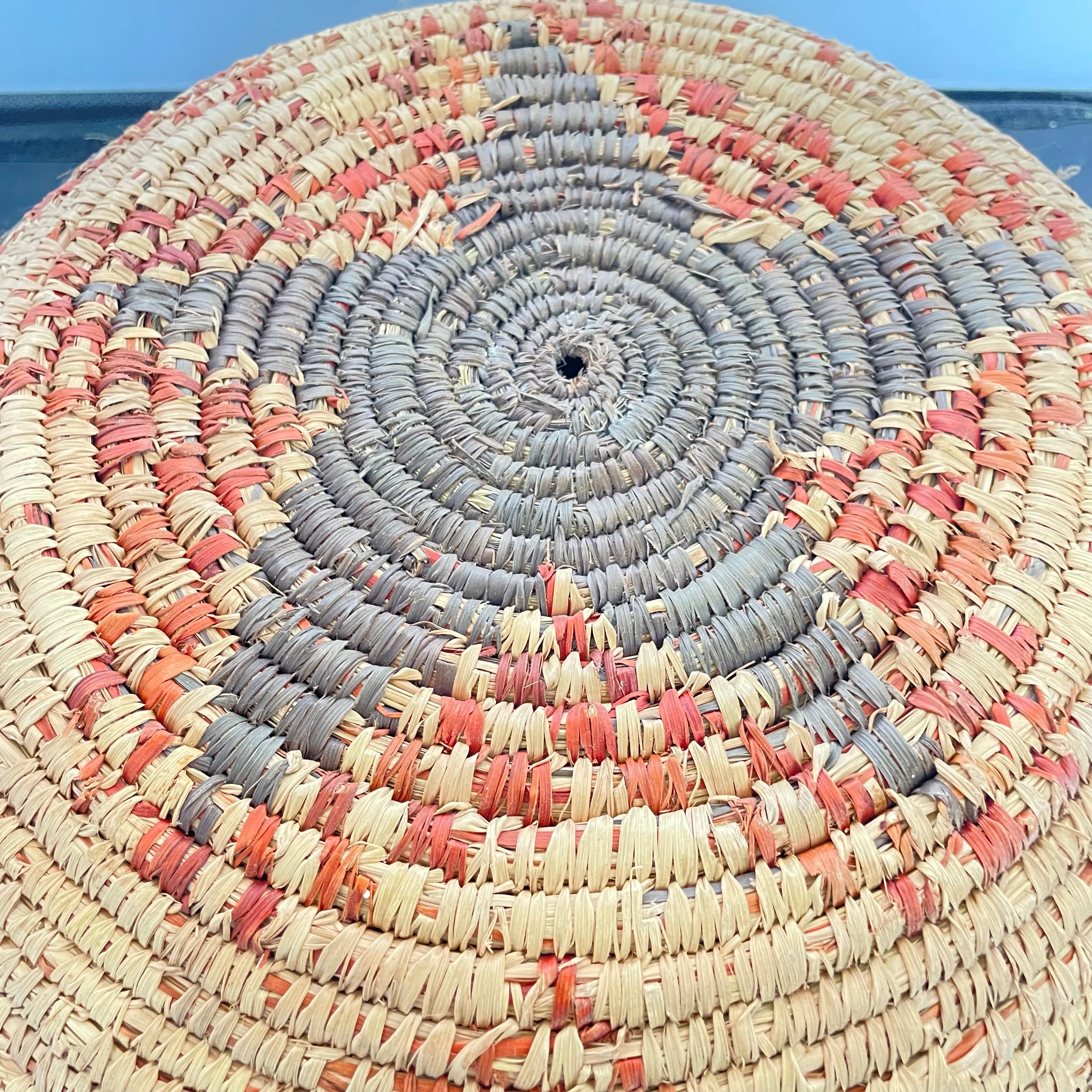 Vintage Native American Hand Woven Wedding Basket with Star Design. 18.5"x 6"