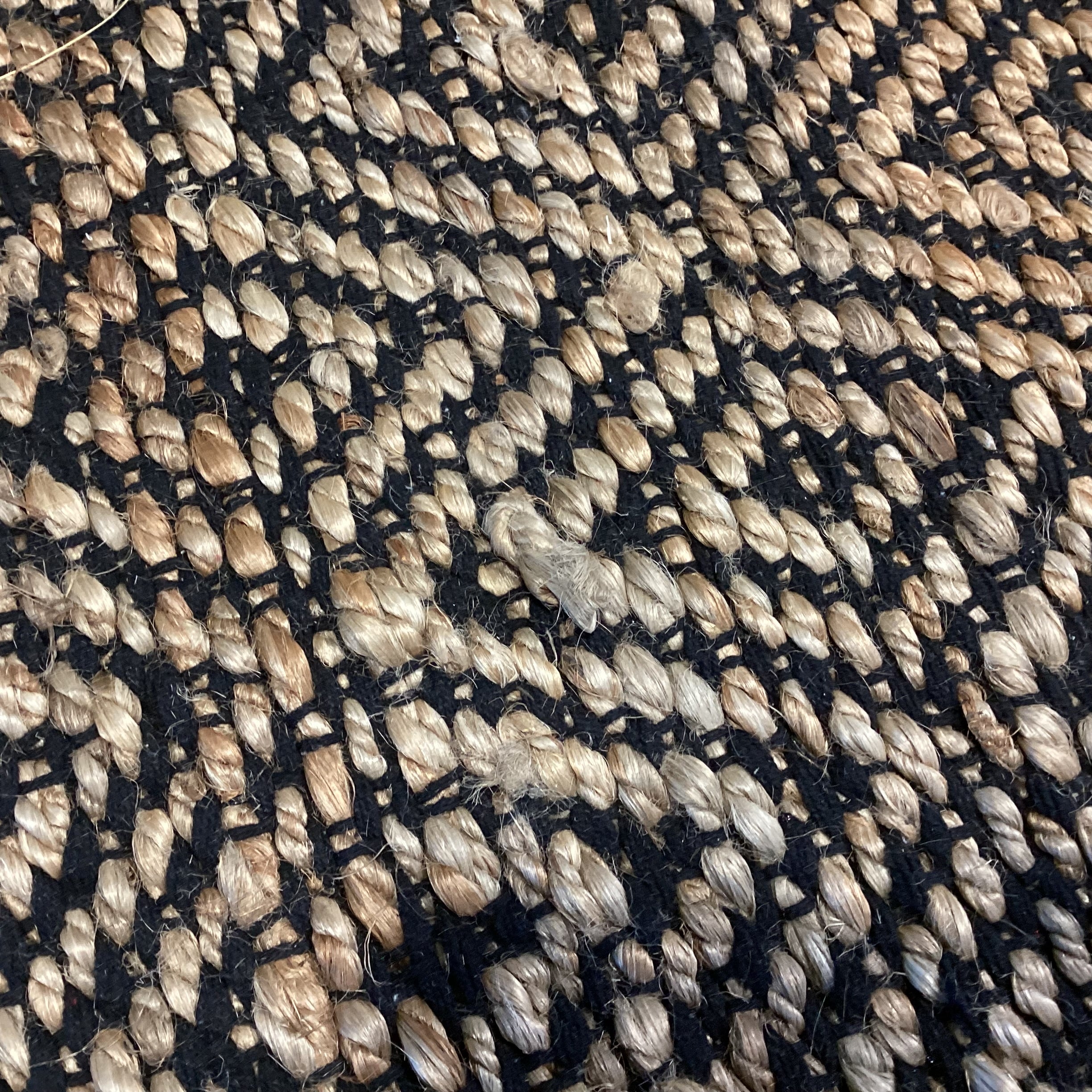 Unique Loom Black & Tan Jute Hand Woven Rug 5'x 8'
