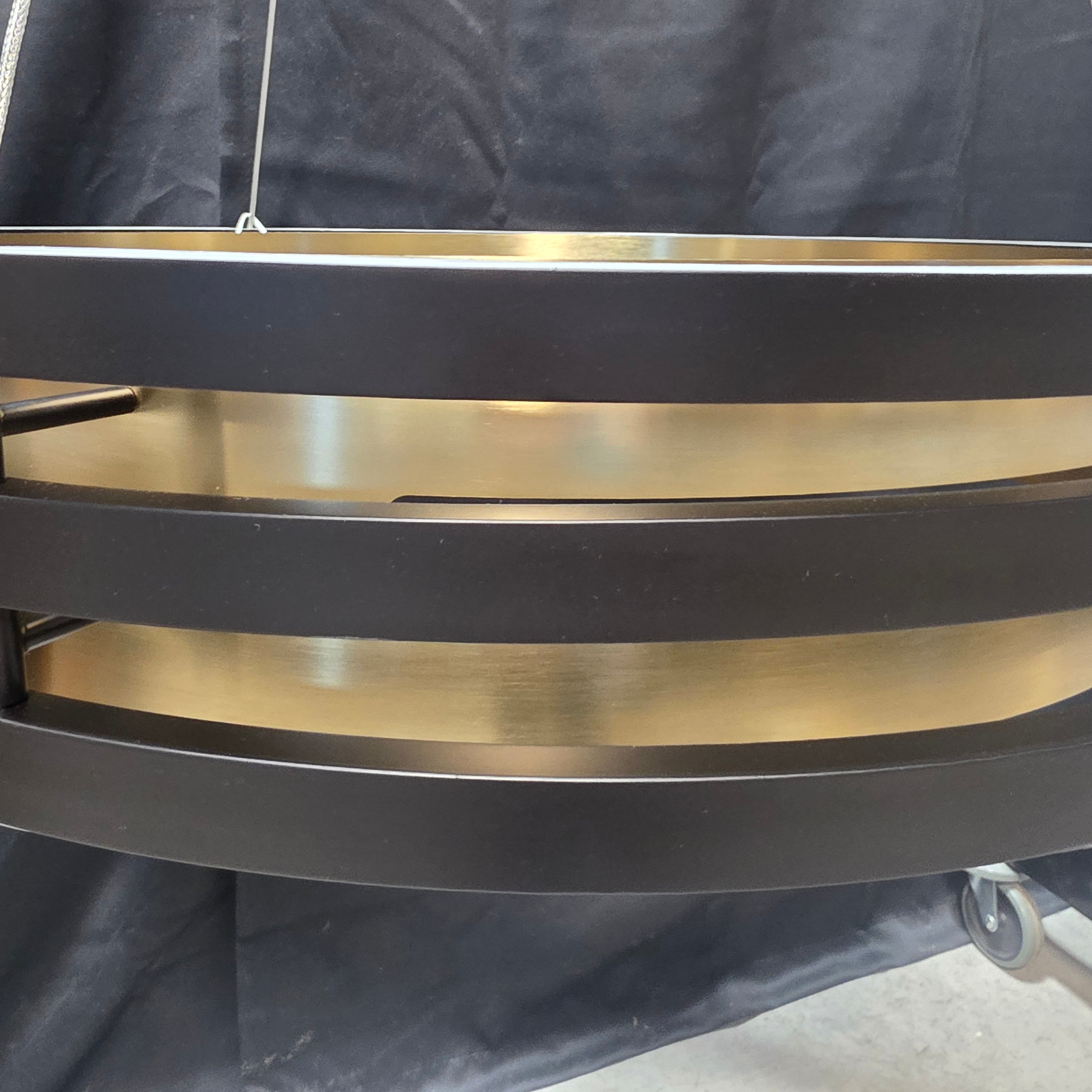 BRAND NEW Artcraft Toledo collection in Black and Brushed Brass Finish LED Chandelier 25"Dx38"+
