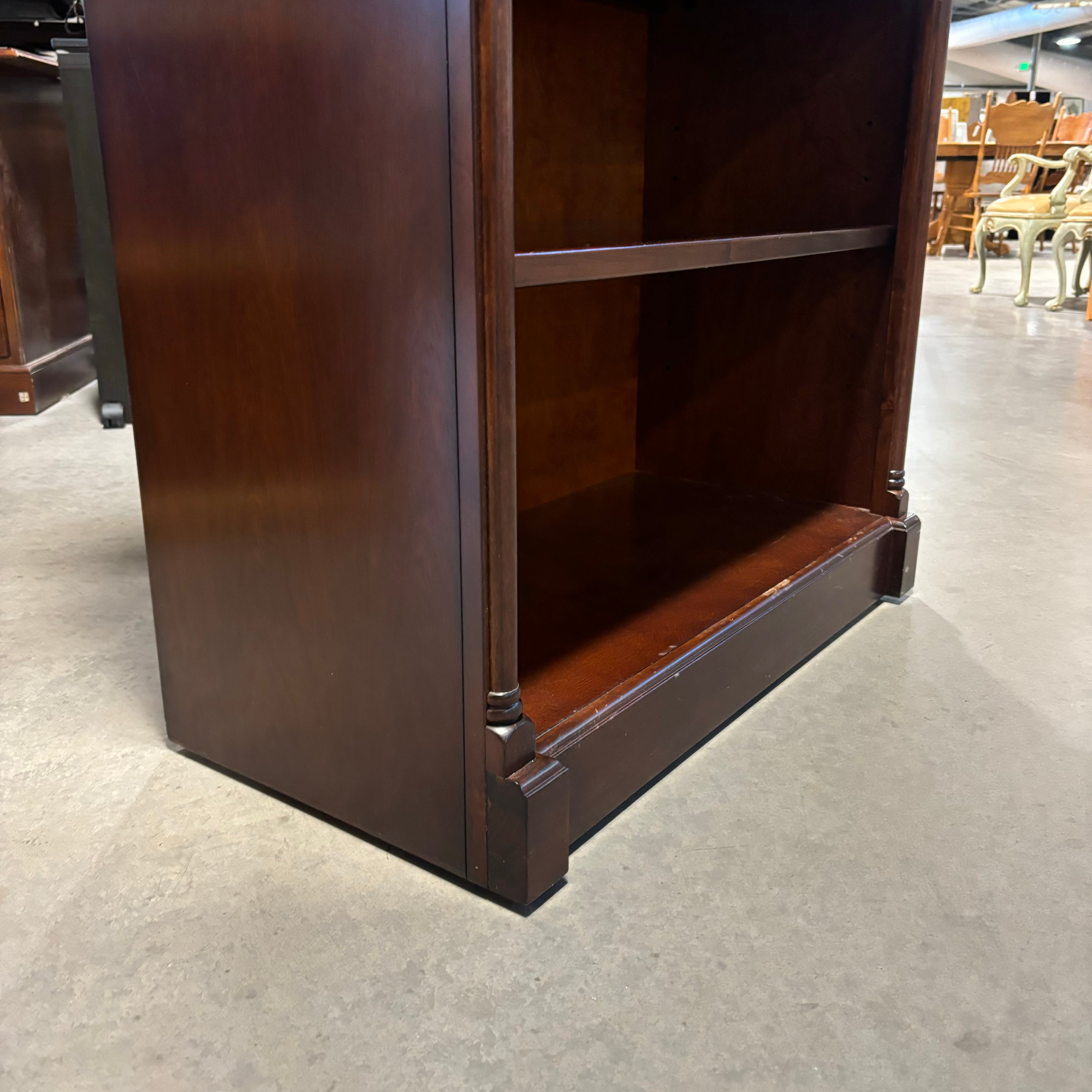 Kathy Ireland Home Dark Finish Solid Wood 4 Shelf Solid Wood 4 Shelf Adjustable Bookcase 34"x 18"x 80"
