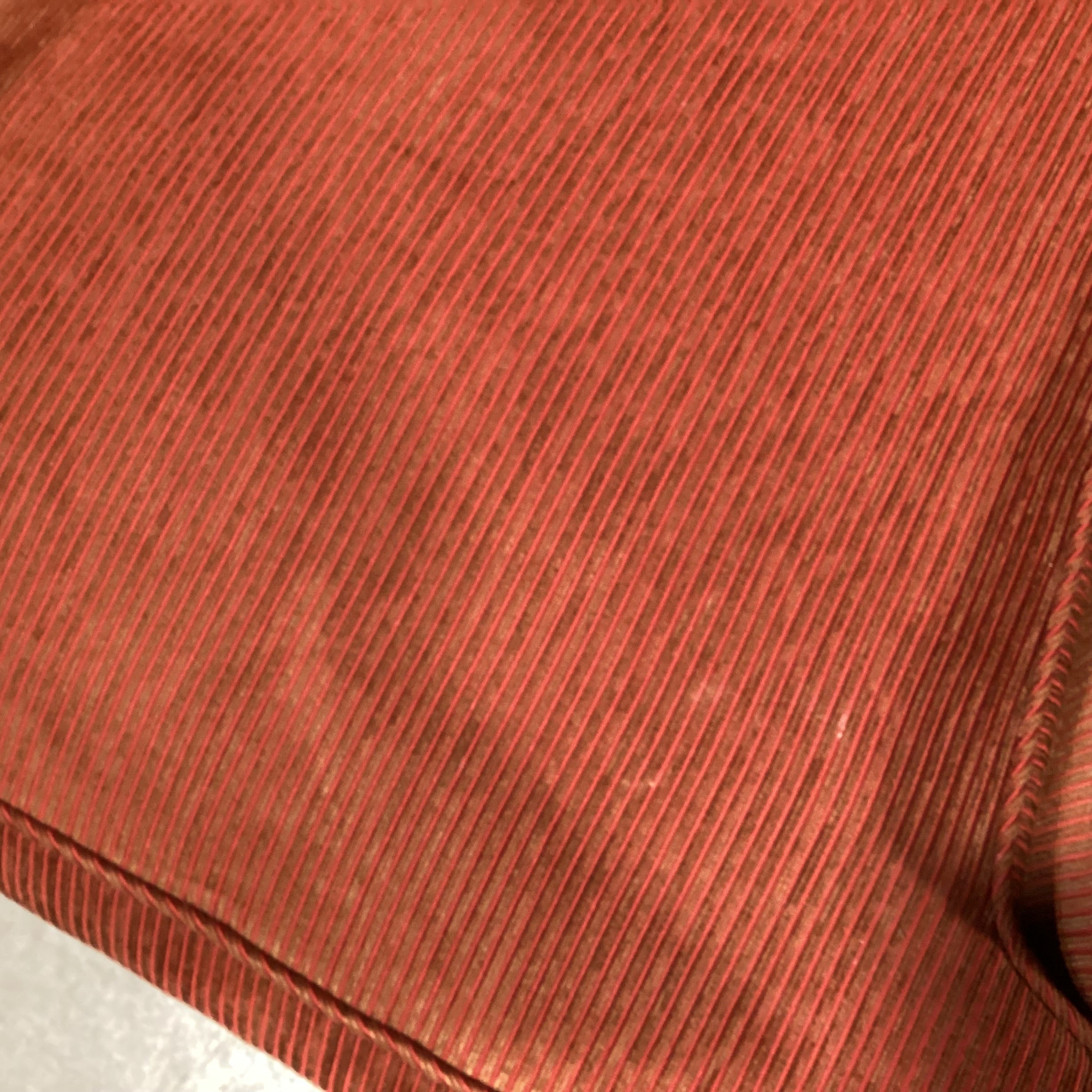Red Orange Ribbed Textured Woven Down Mix Chair 37"x 39"x 30"