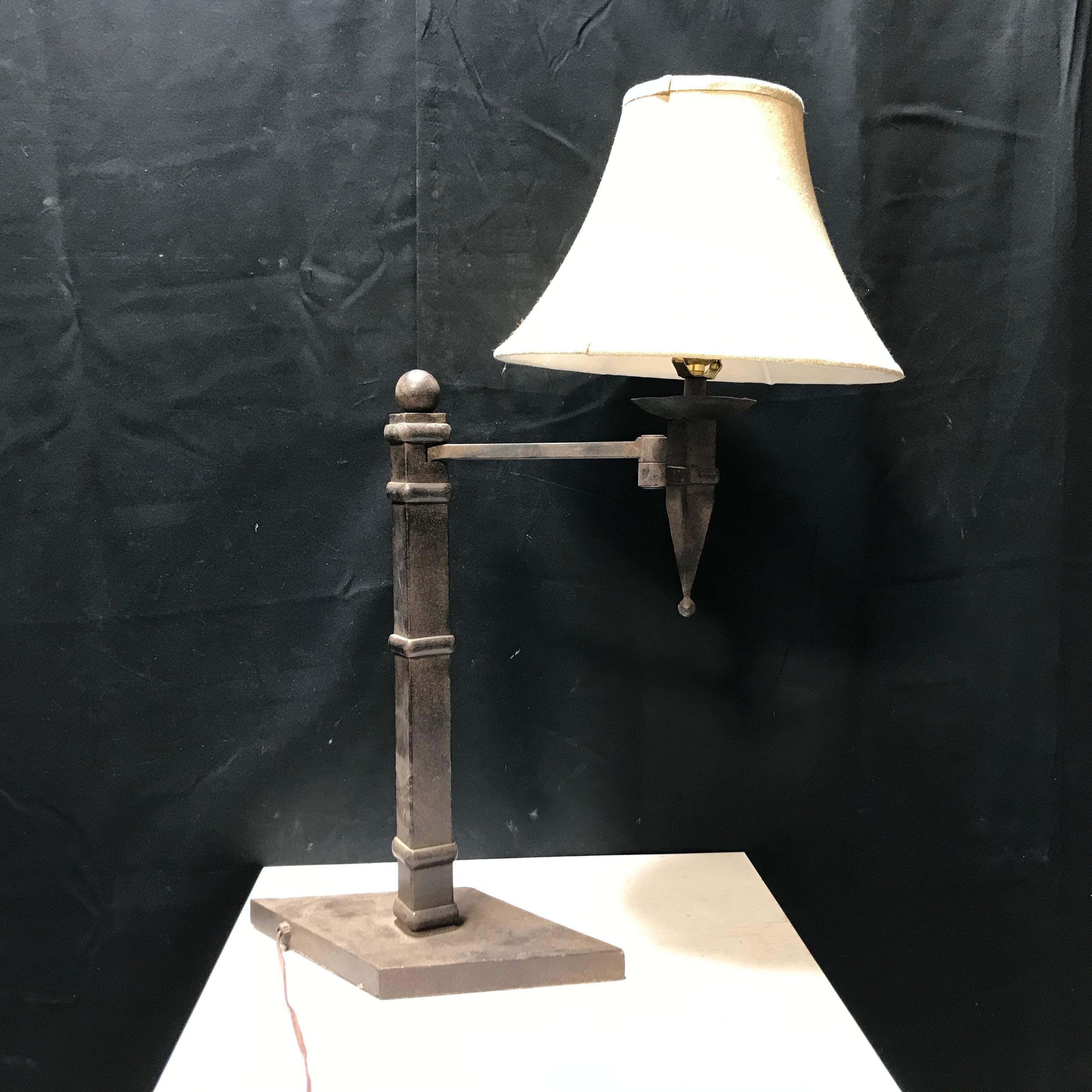 Metal Bronze Colored, Swing Arm Table Lamp 14"x8"