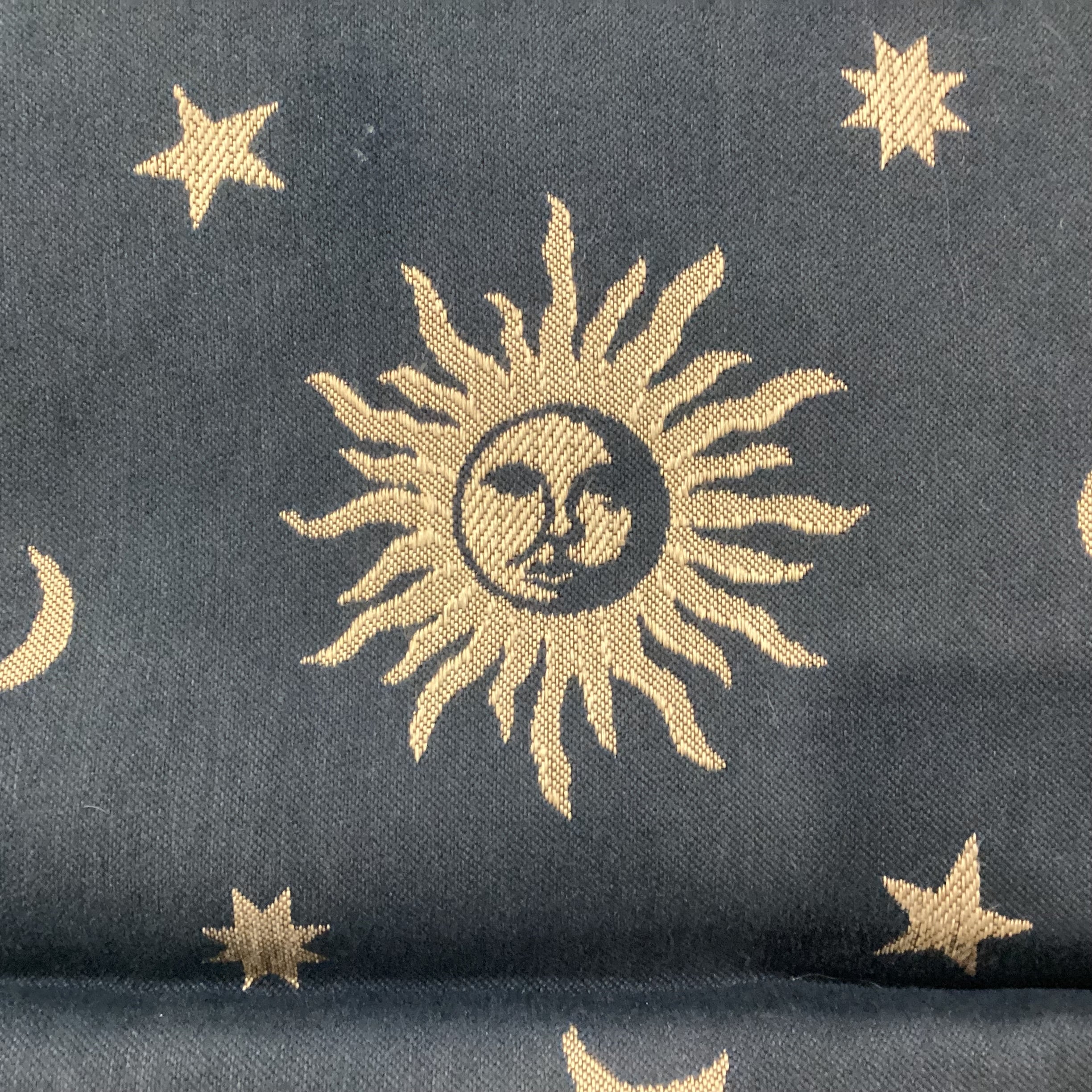 Oak & Blue With Sun Moon & Stars Cushion Futon Sofa 80"x 42" to 56"
