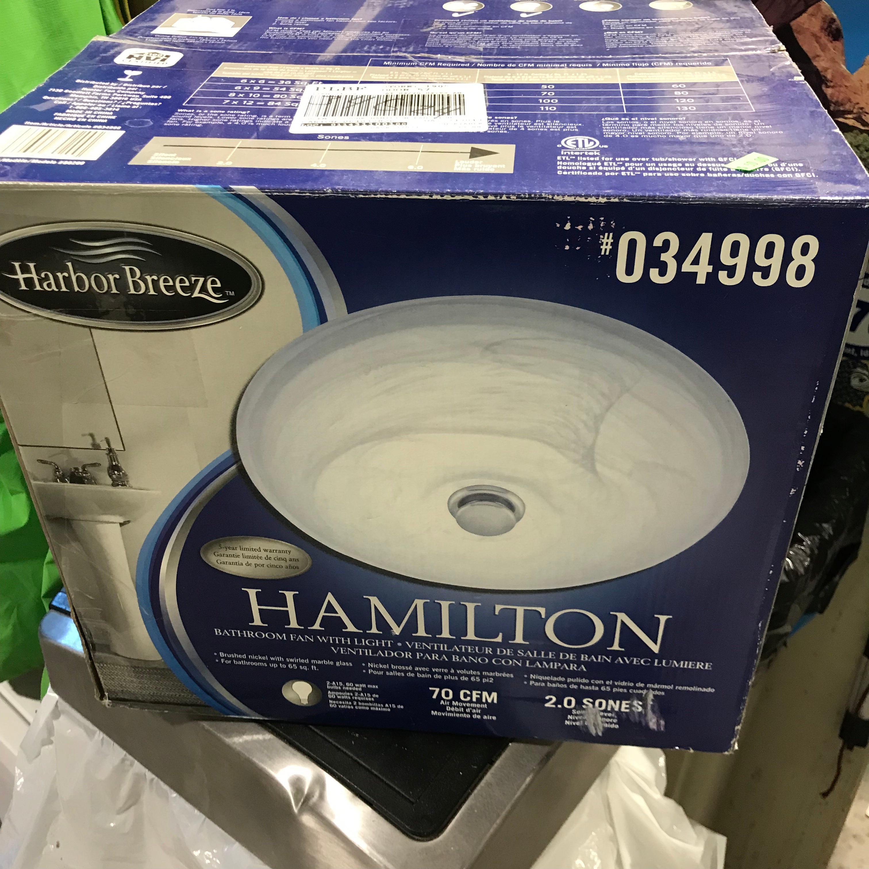 Hamiton Bathroom Fan with Light