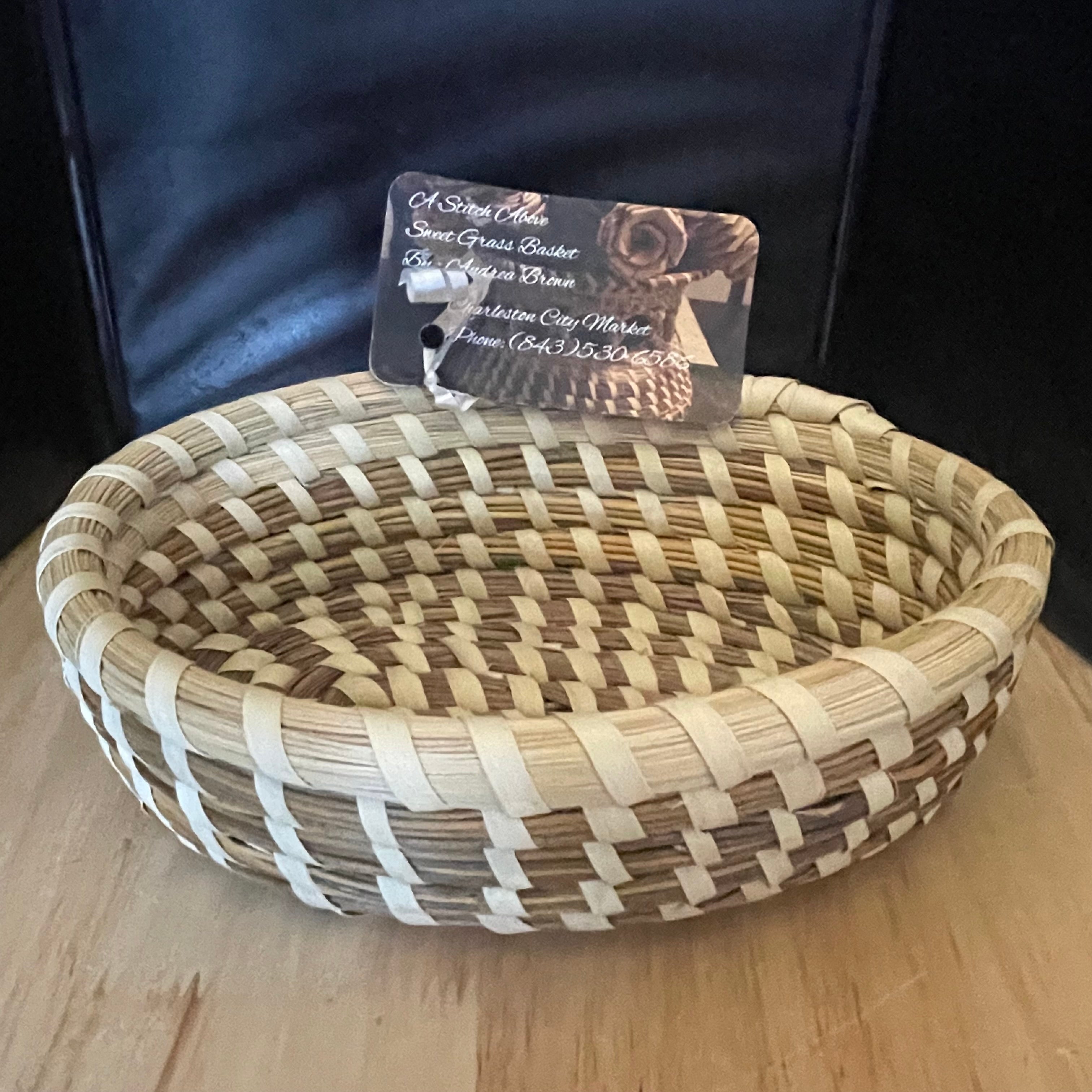 Charleston Sweetgrass Gullah Baskets Signed by Artist Andrea Brown, Pair