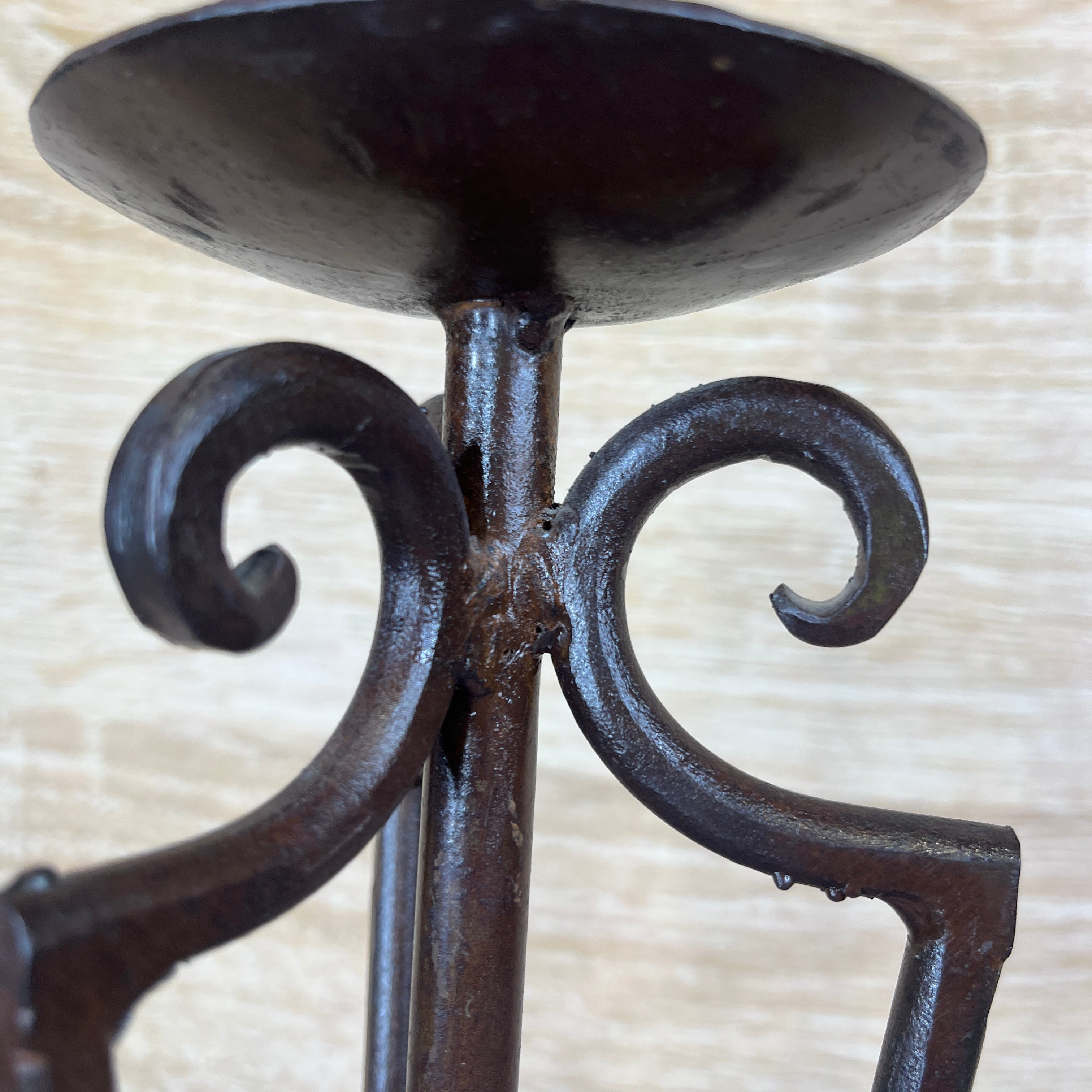 Bronze Brushed Iron Scroll Leg Mini Table Lamp 8"x 8"x 15"