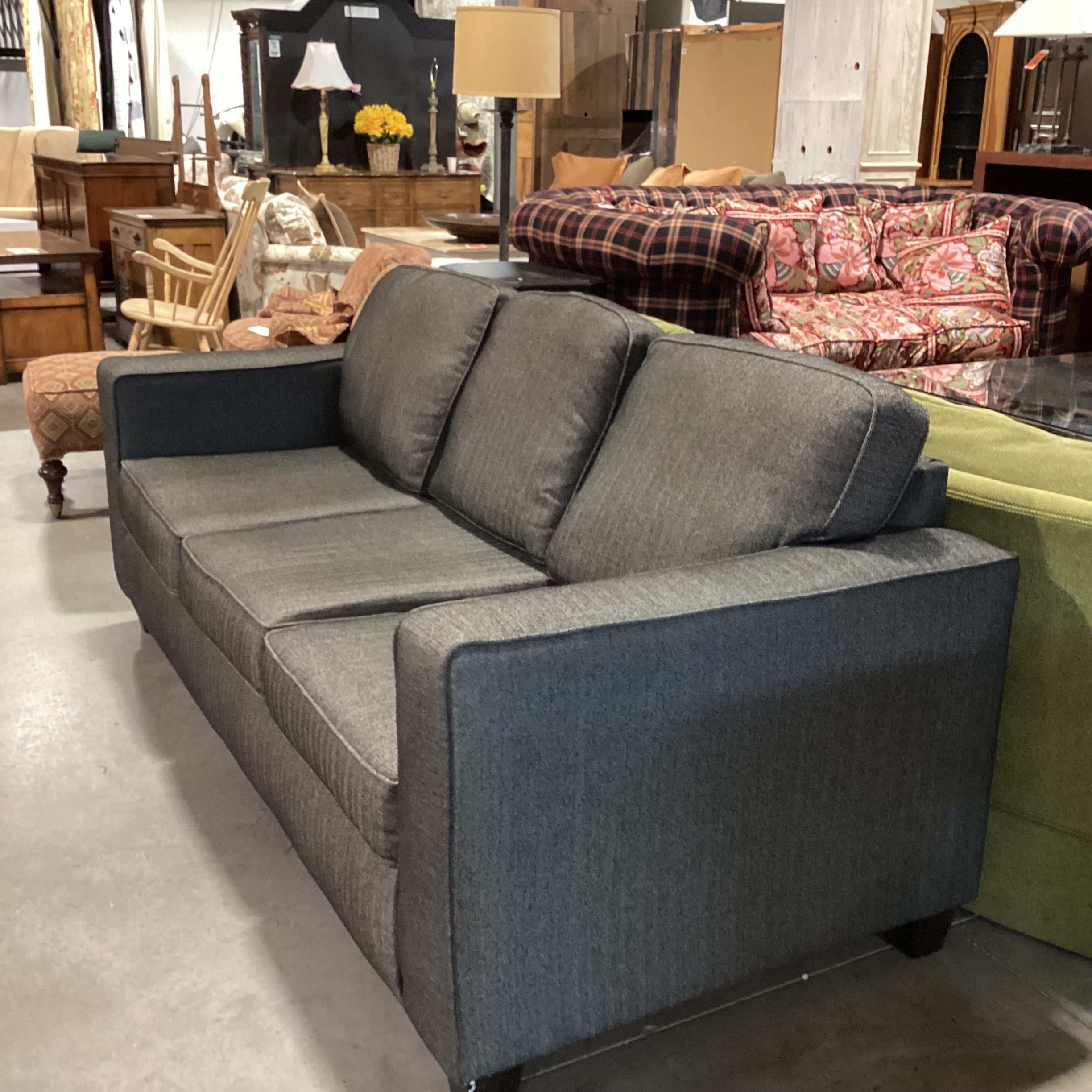 Charcoal Woven Queen Sleeper Sofa 82"x 38"x 35"