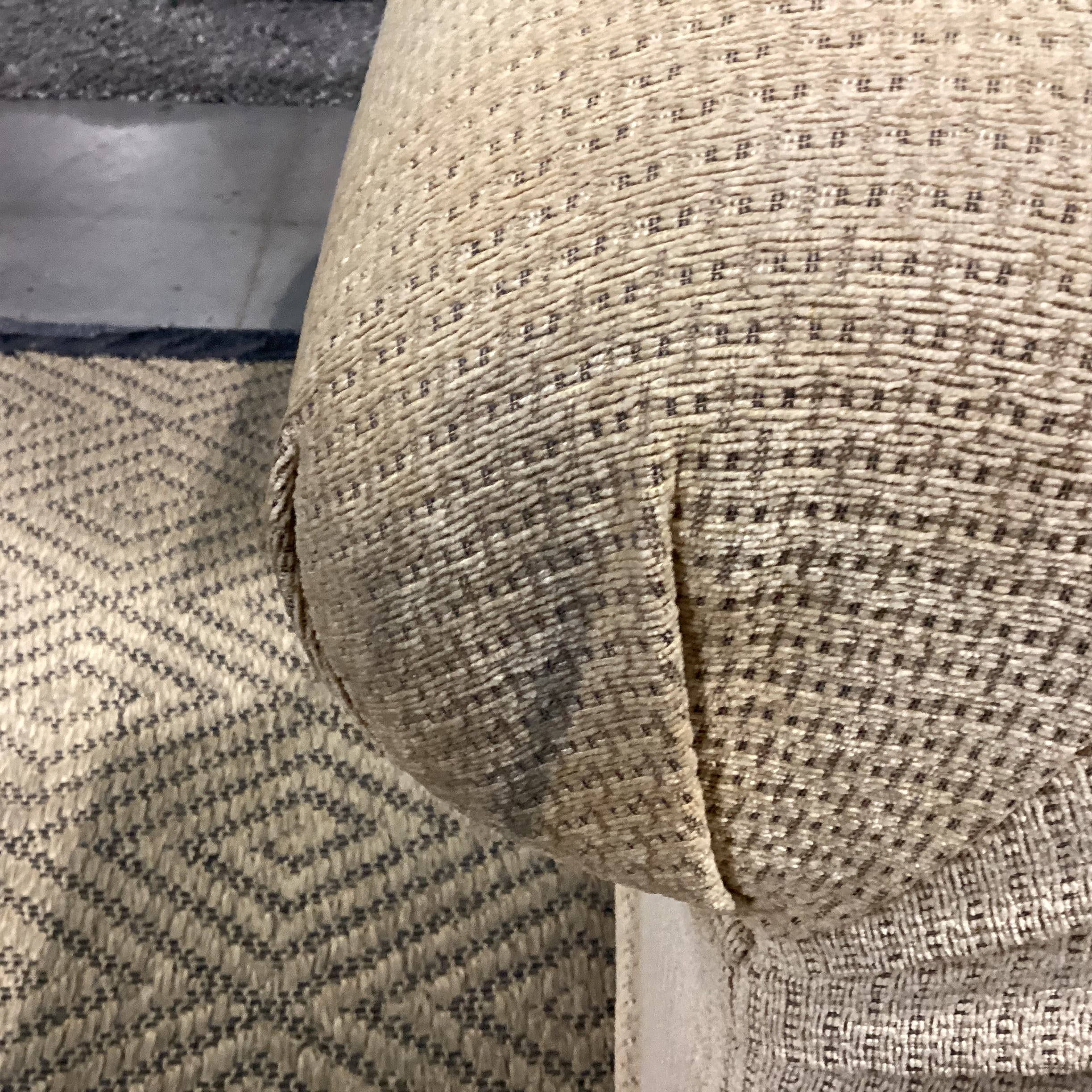 Golden Chenille Woven Roll Arm & Back Sofa 97"x 42"x 29"