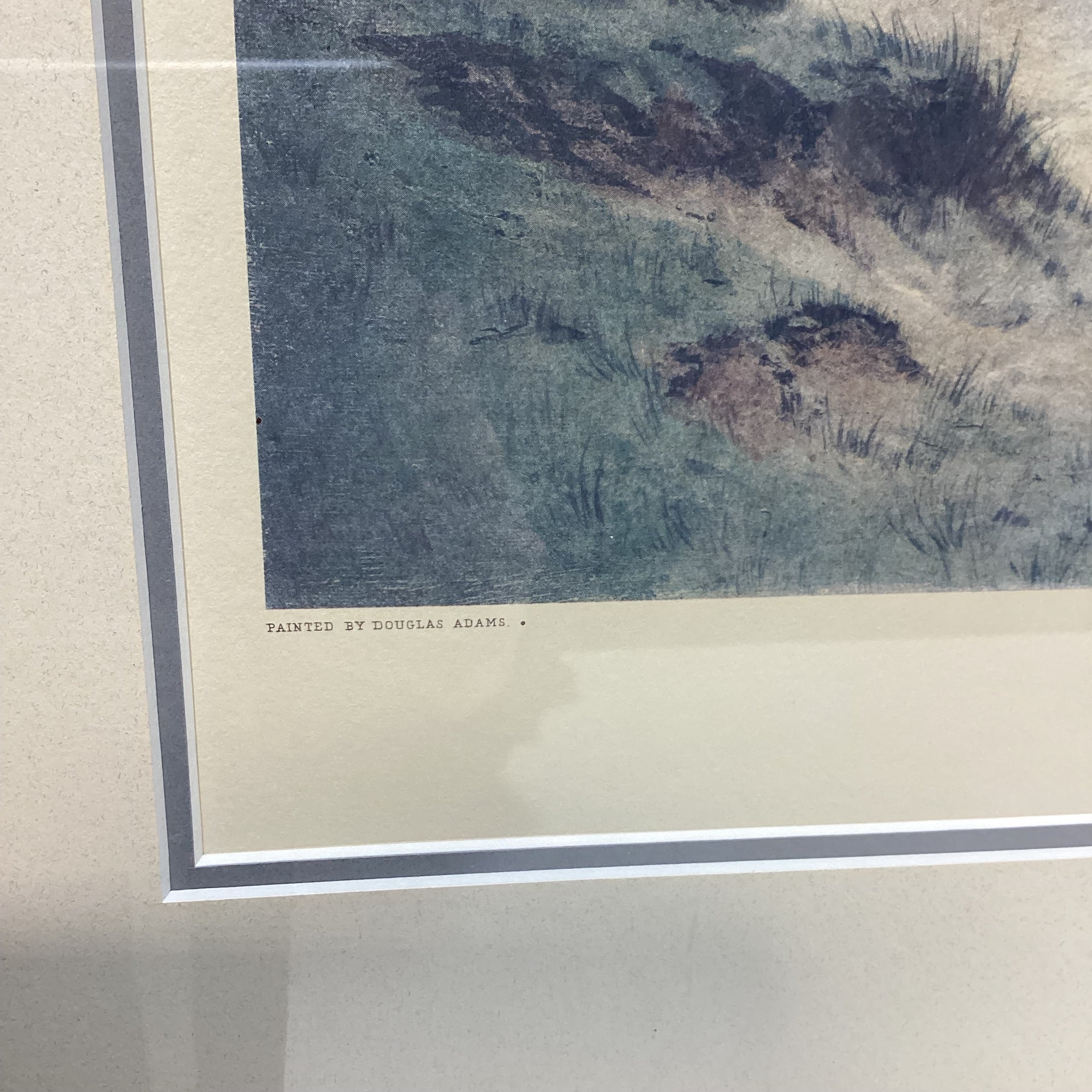 Vintage Douglas Adams "A Difficult Bunker" Framed Print With Plaque 23" x 30"