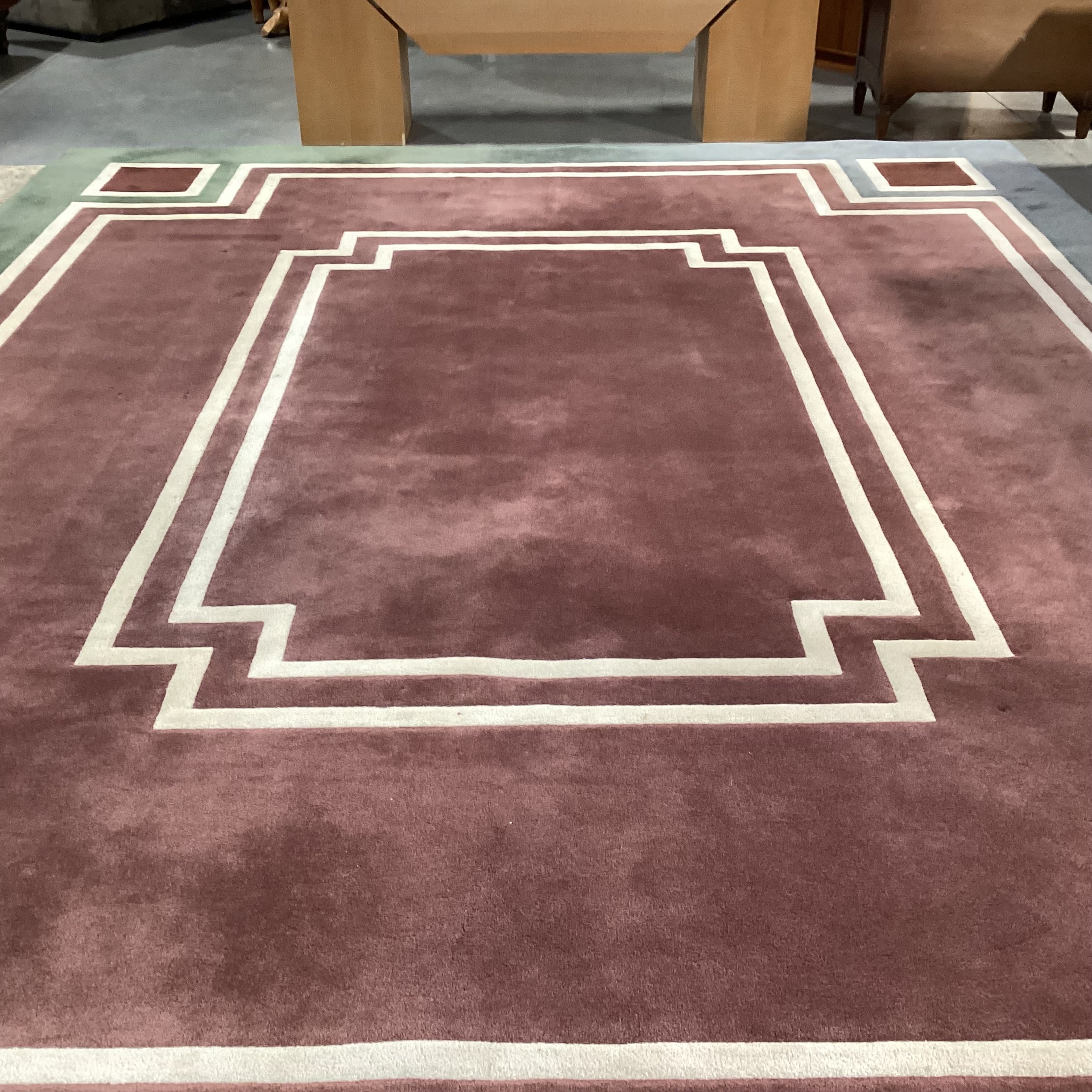 Masland The Azola's Custom Green & Mauve Handcrafted Wool Rug 12' x 15'