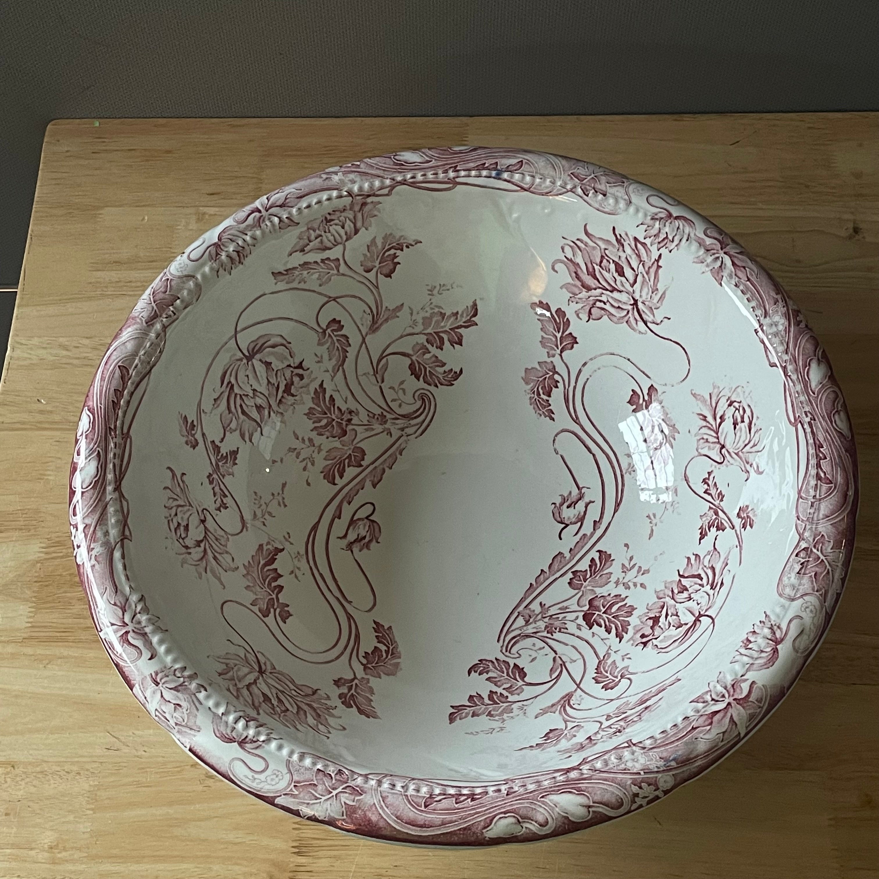 Antique Colonial Pottery "Togo" Ironstone Wash Basin/Large Bowl, 16"x 5"