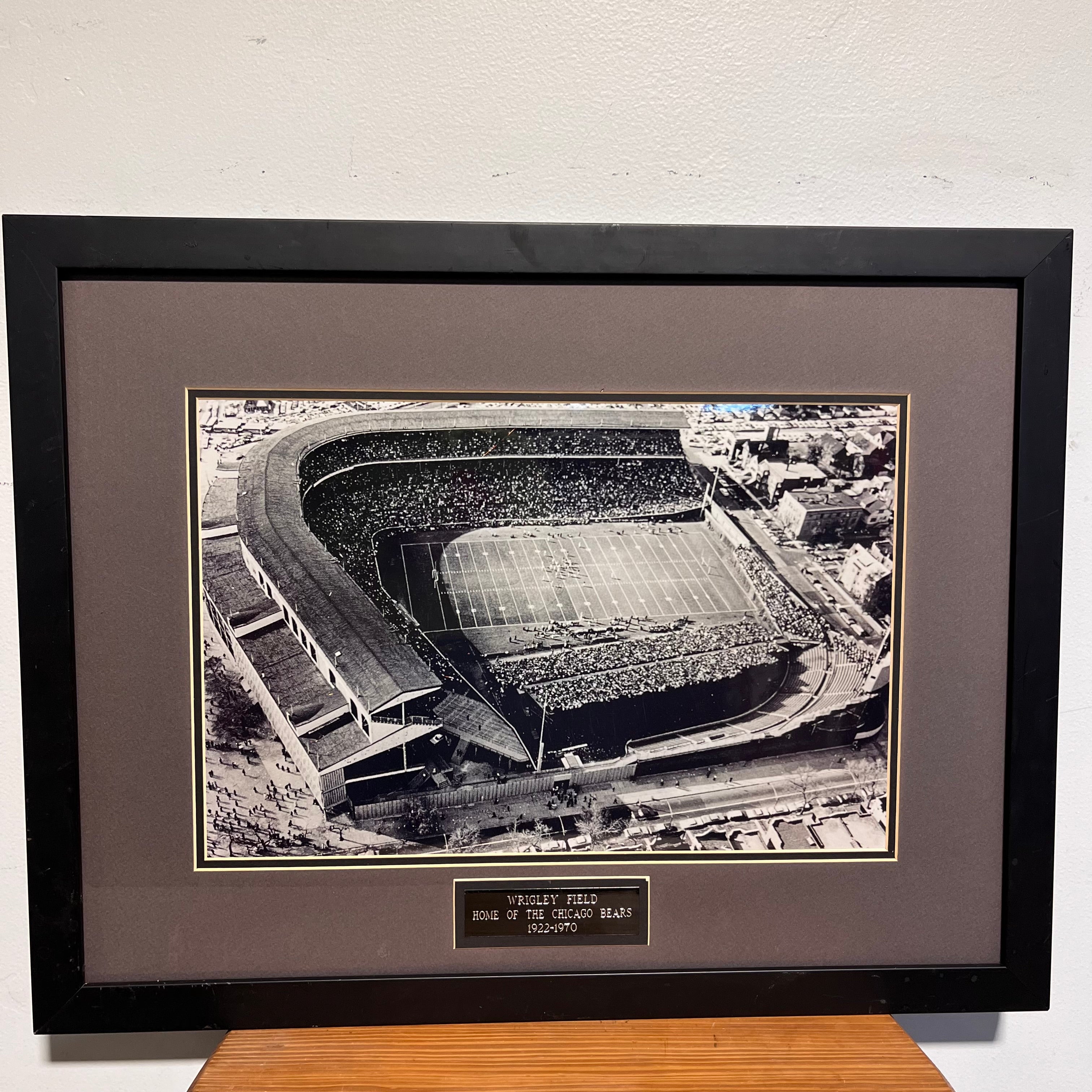 Black and White Glossy Finish Photograph of Wrigley Field 26"x 20"