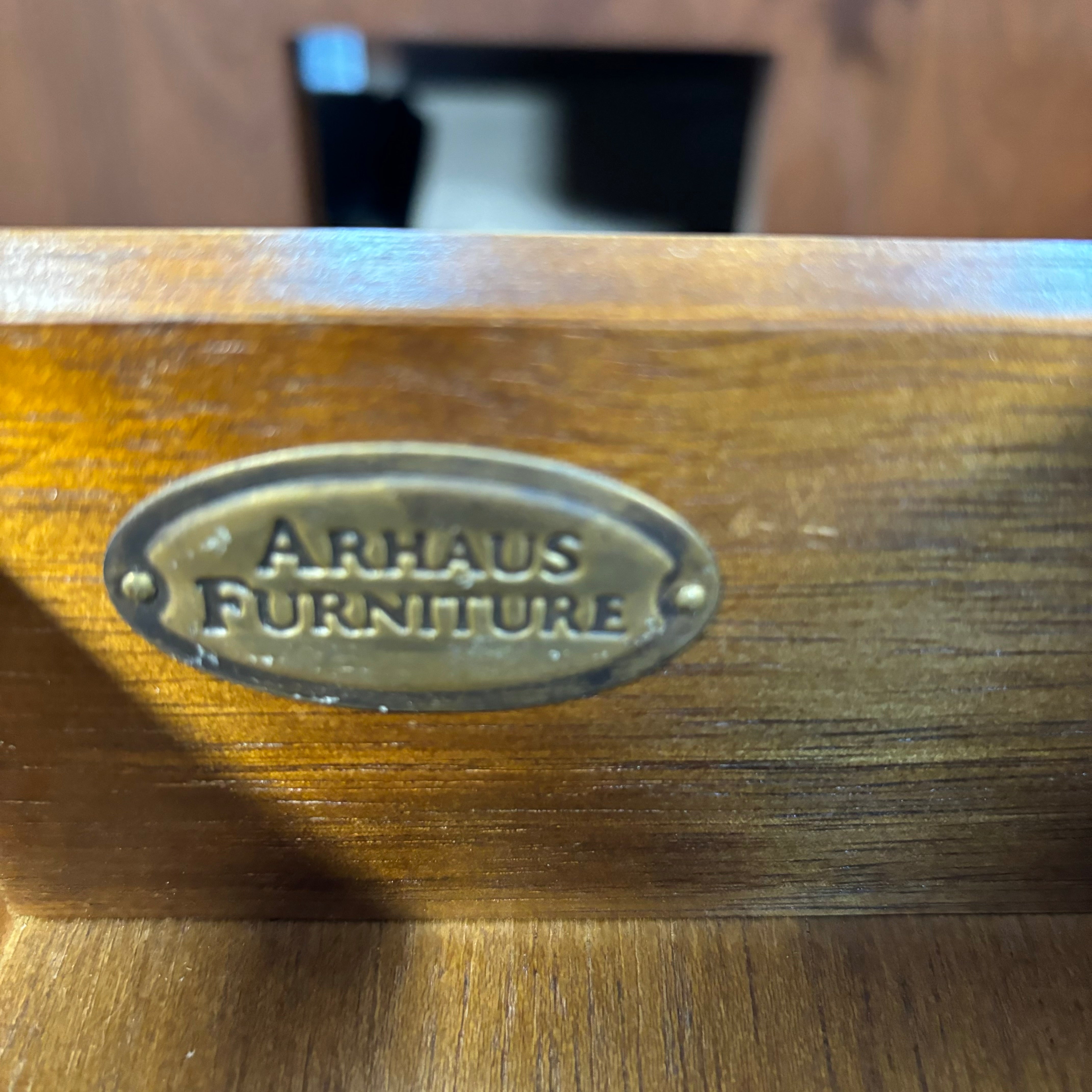 Arhaus Solid Wood with Iron Accents 6 Drawer Desk 71"x 31.5"x 30.5"