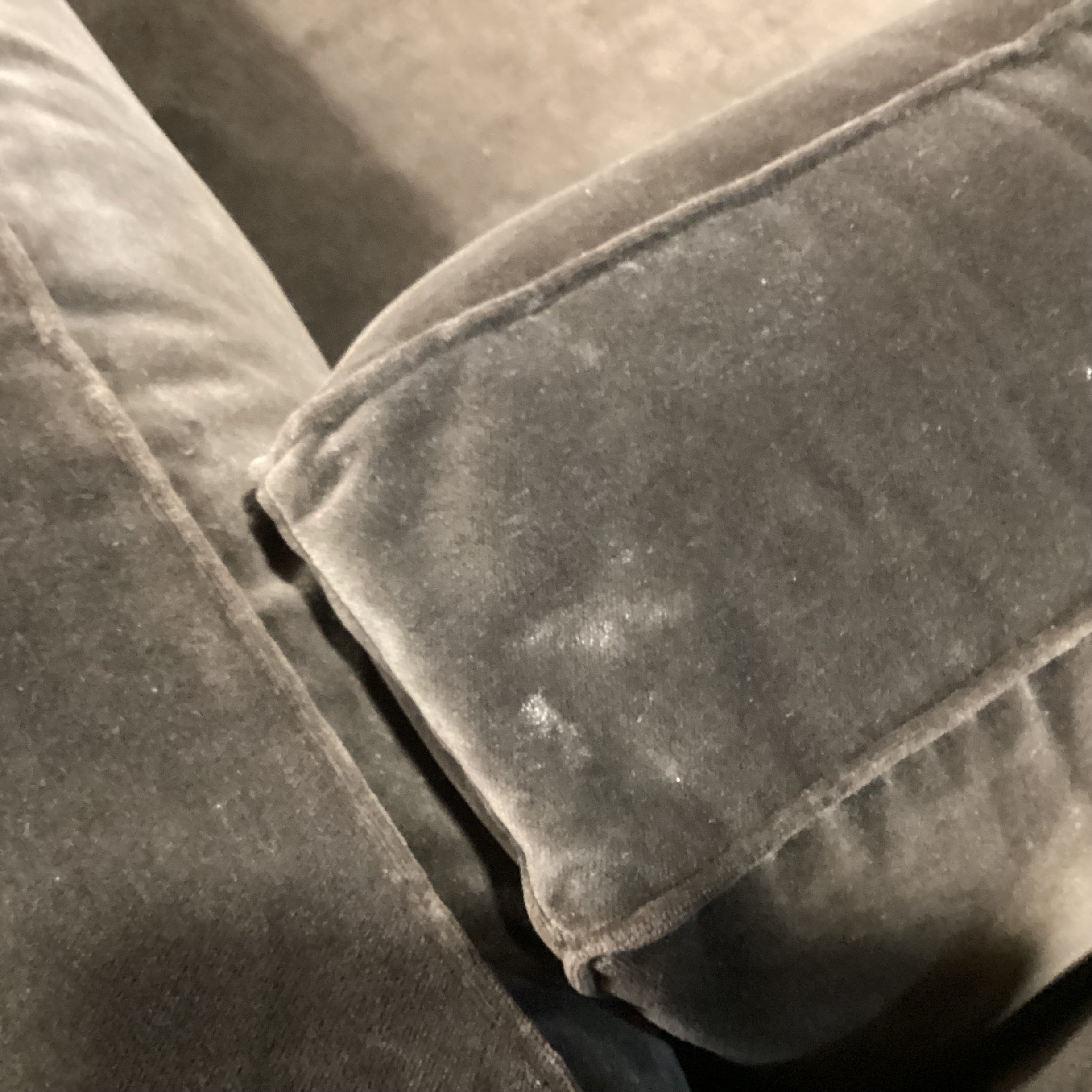 CB2 Oriole 3 Piece Dark Brown Performance Velvet Modular Sectional 126"x 43"x 2.5"