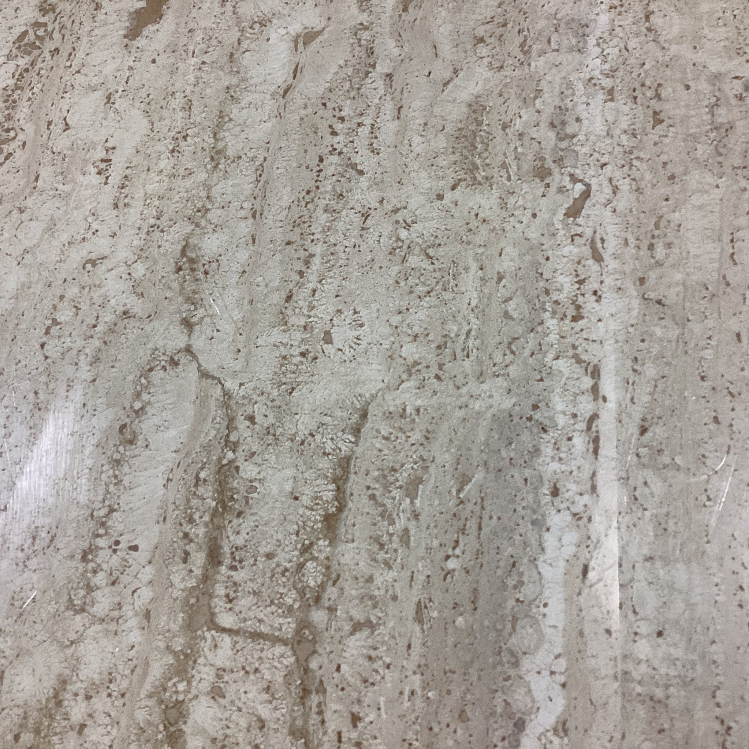 Italian Travertine with Glass Top Dining Table 79"x 39.5"x 30"