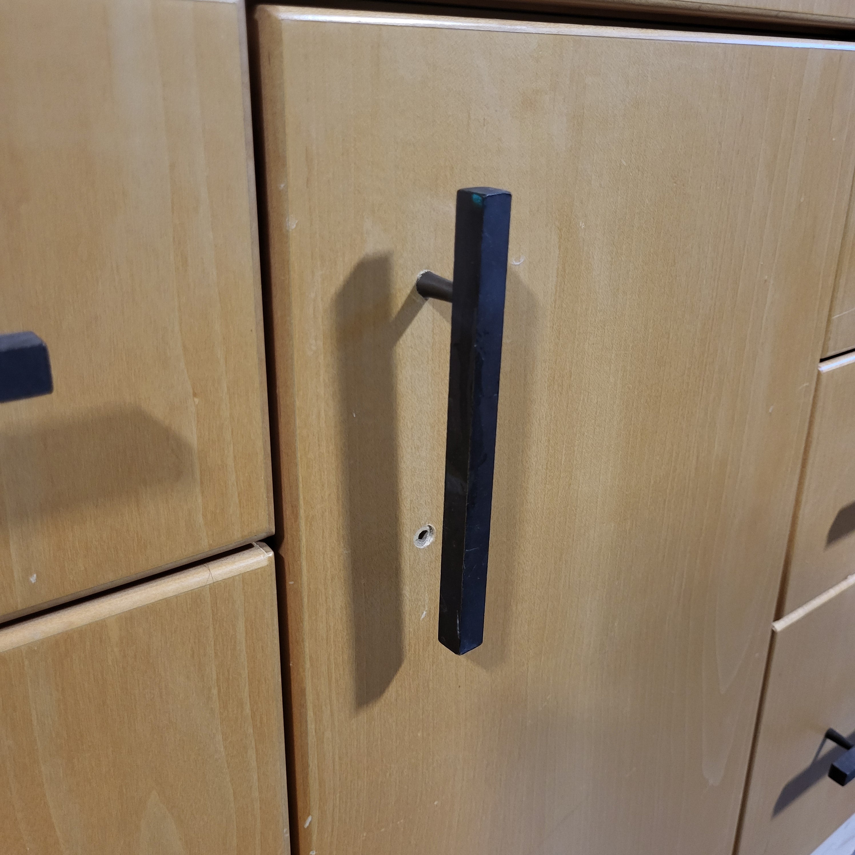 Light Wood 6 Drawer 1 Door Cabinet Base 36"x 25"x 32"