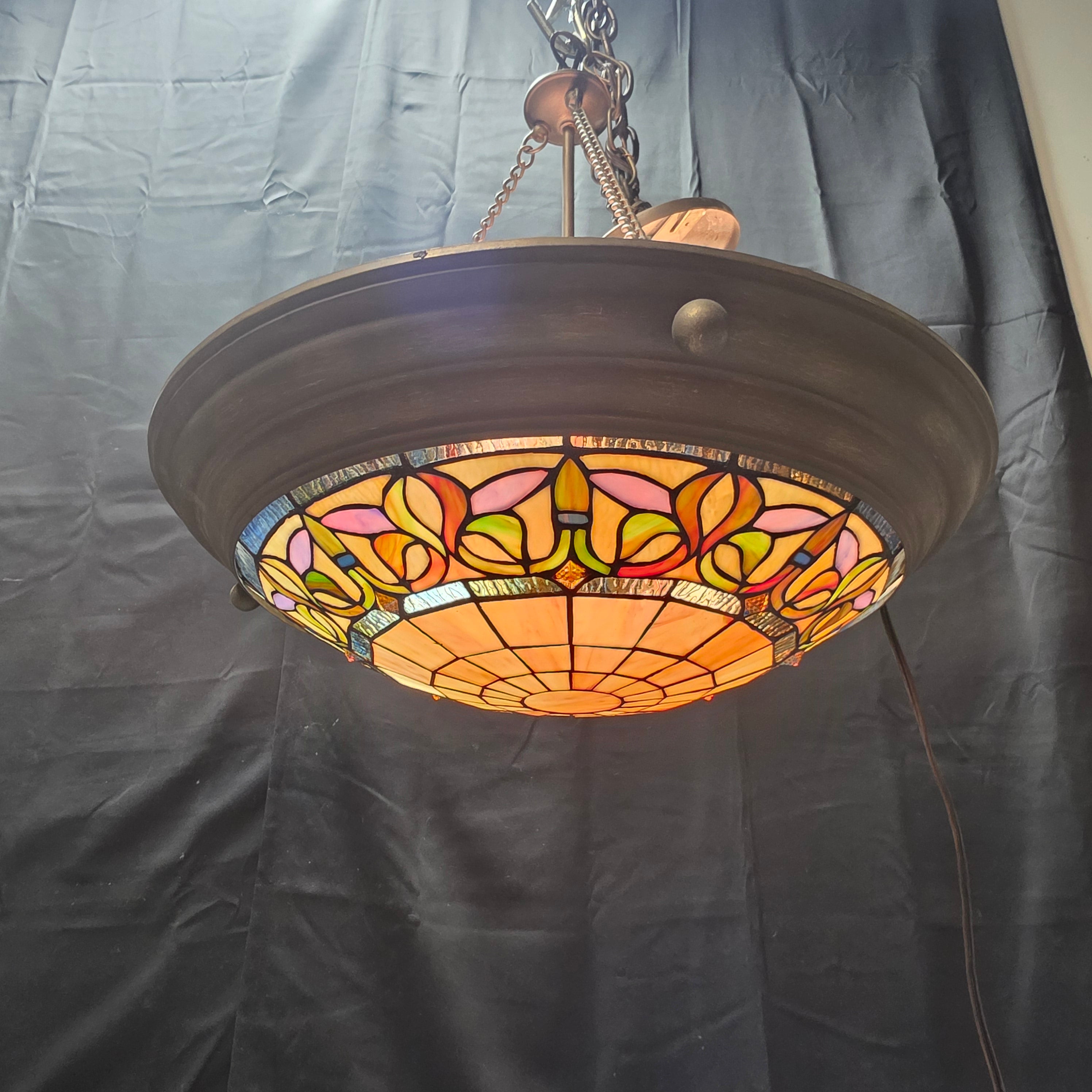 Tiffany Style Bowl Chandelier 20"Dx34"