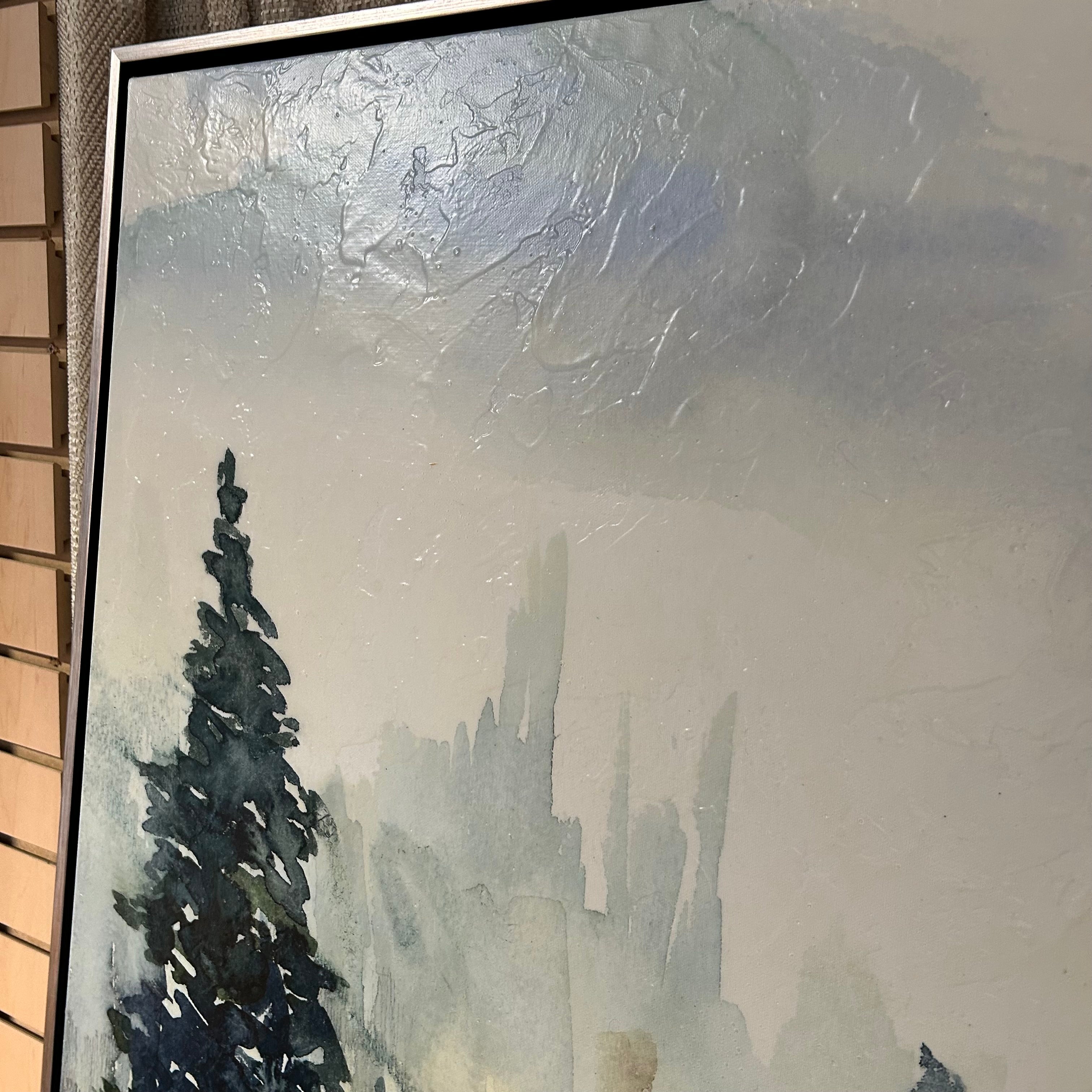 Sara Brown "Winter Landscape" Knife Coat On Canvas 31.5"x 45.5"