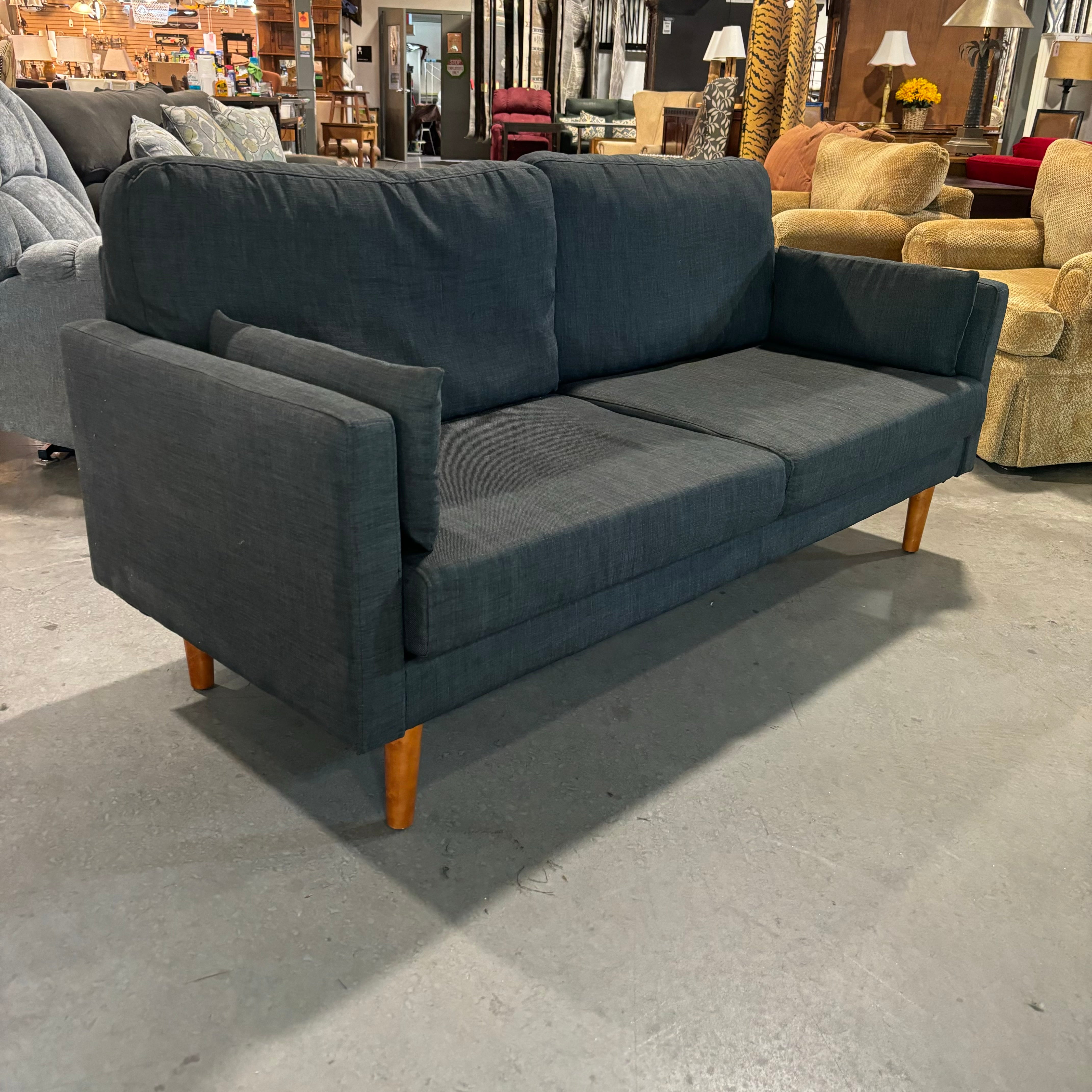 Charcoal Grey Woven Sofa 74"x 31"x 30"