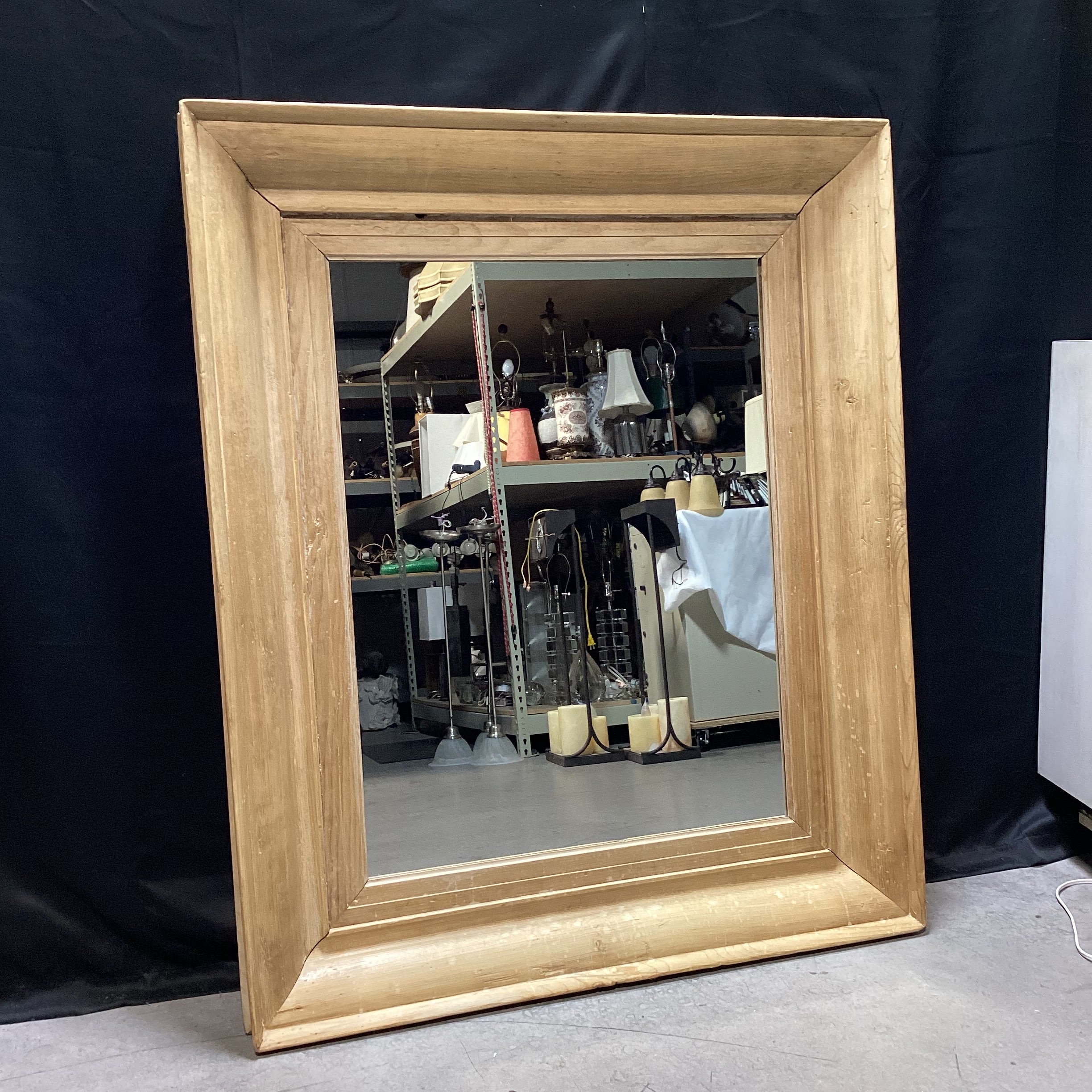 Large Rectangular Pine Wall Mirror 38.5" x 46.5"