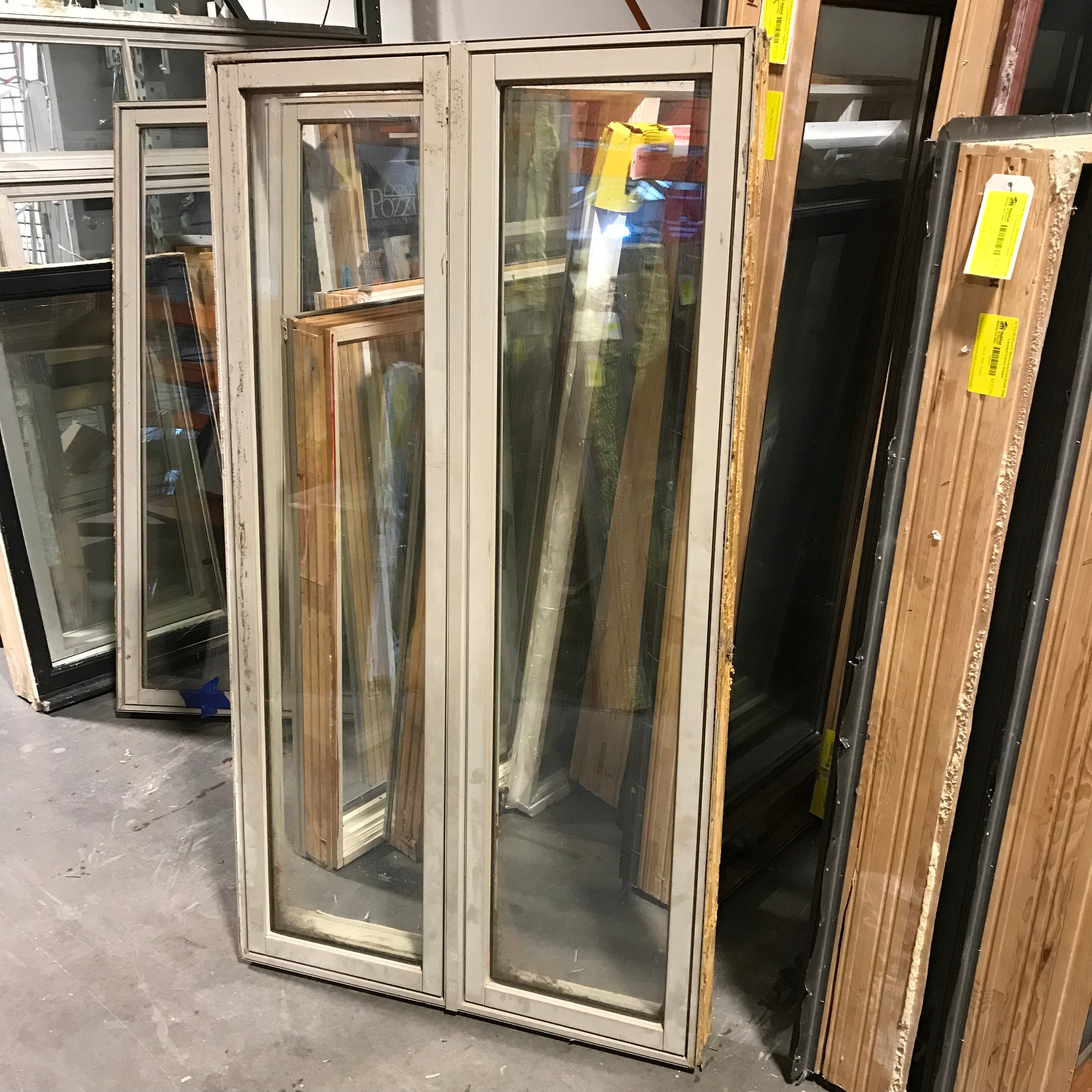 36.25"x 66.25" Tan Metal Clad Single Casement / One Side Fixed Exterior Window