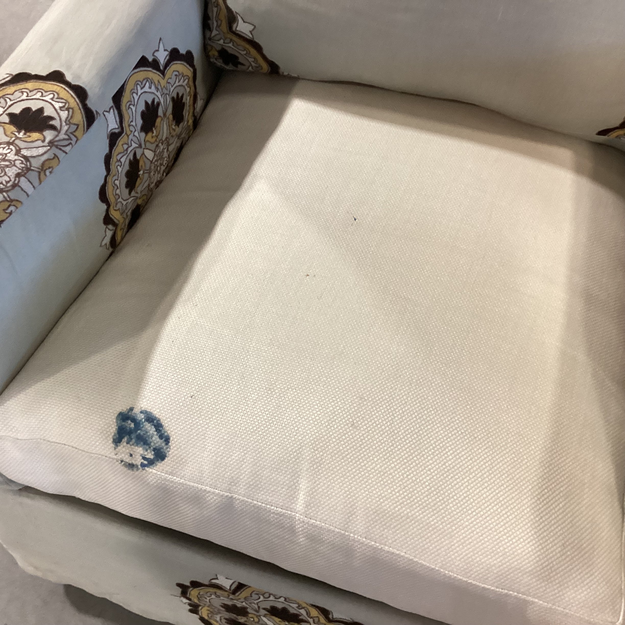 Grey with Brown Gold Medallion Slipcover Down MIx Swivel Chair 32"x 39"x 33"