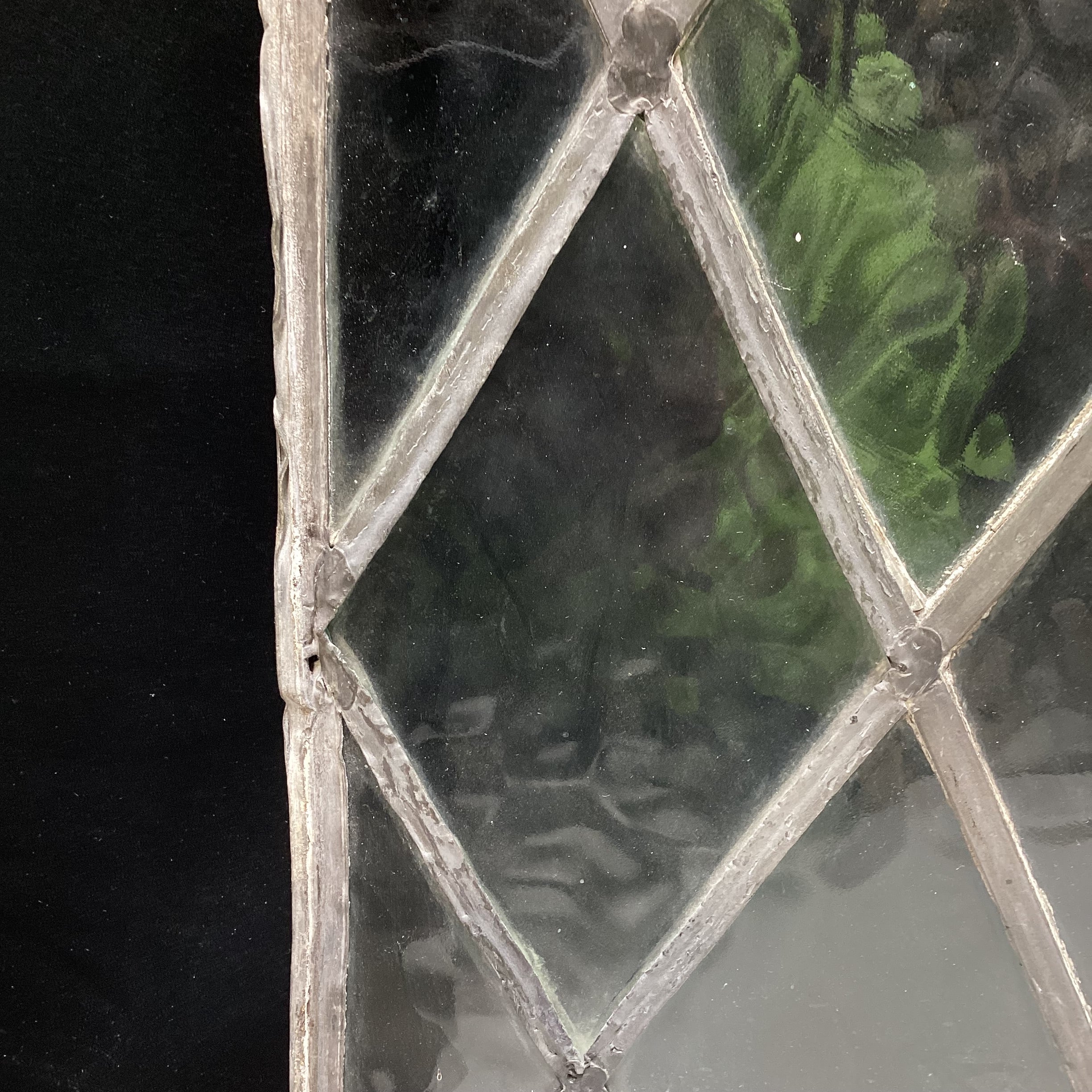 Vintage Stained Glass Shield  Window 20" x 27"