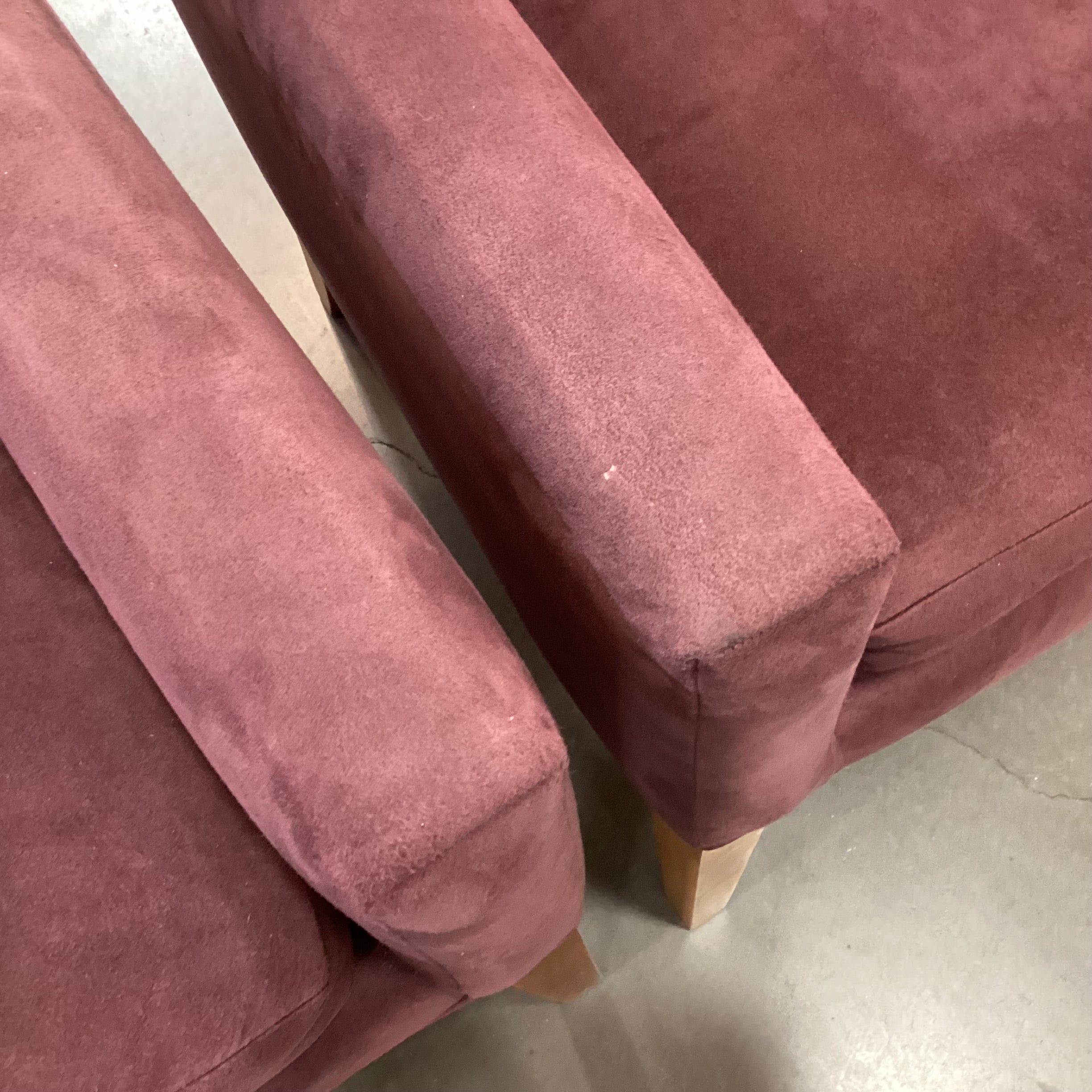 SET of 8 Mitchell Gold Plum Ultra Suede Dining Chairs 25"x 26"x 36"
