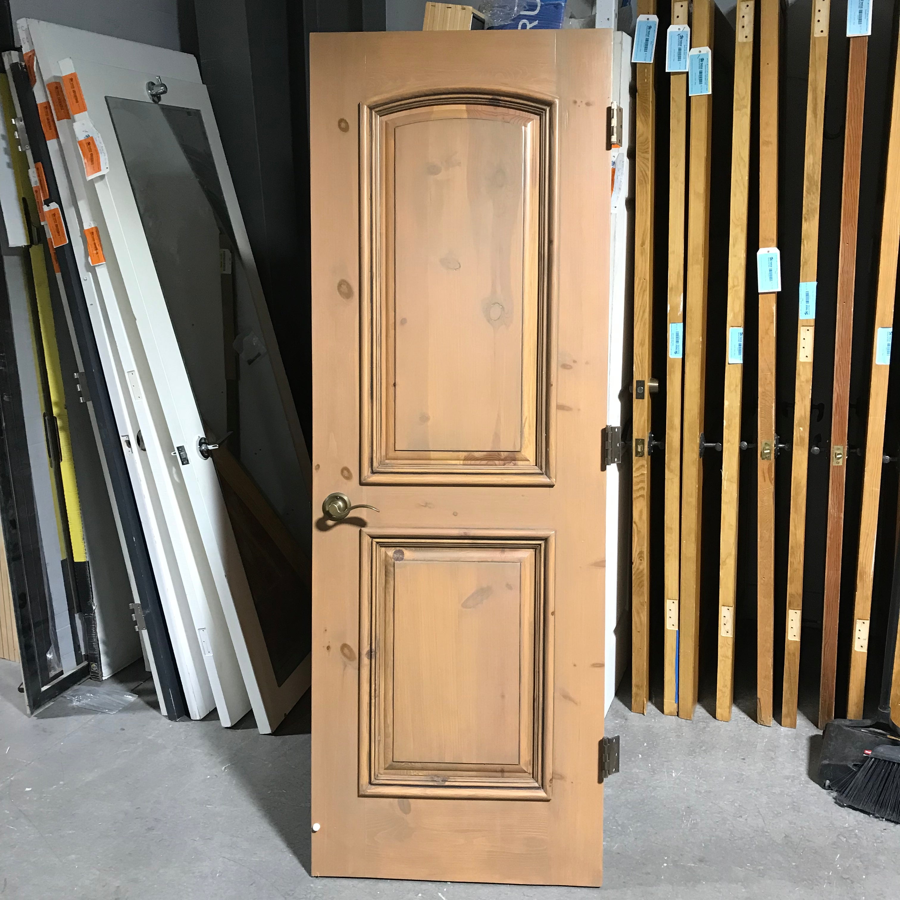 28"x 79.5"x 1.25" Washed 2 Panel Knotty Pine Interior Door