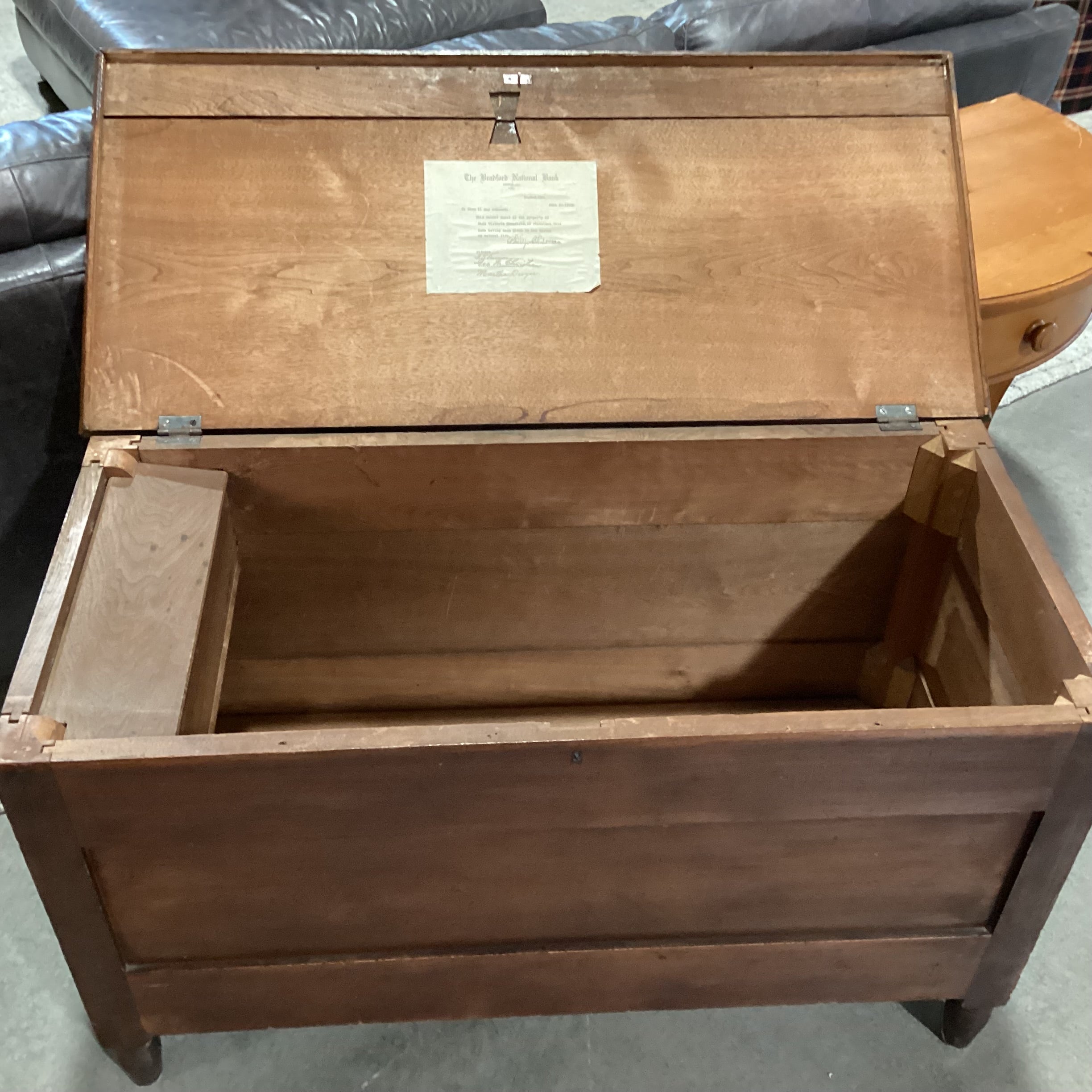 Antique Dark Finish Wood Chest Trunk 44"x 20"x 26.5"