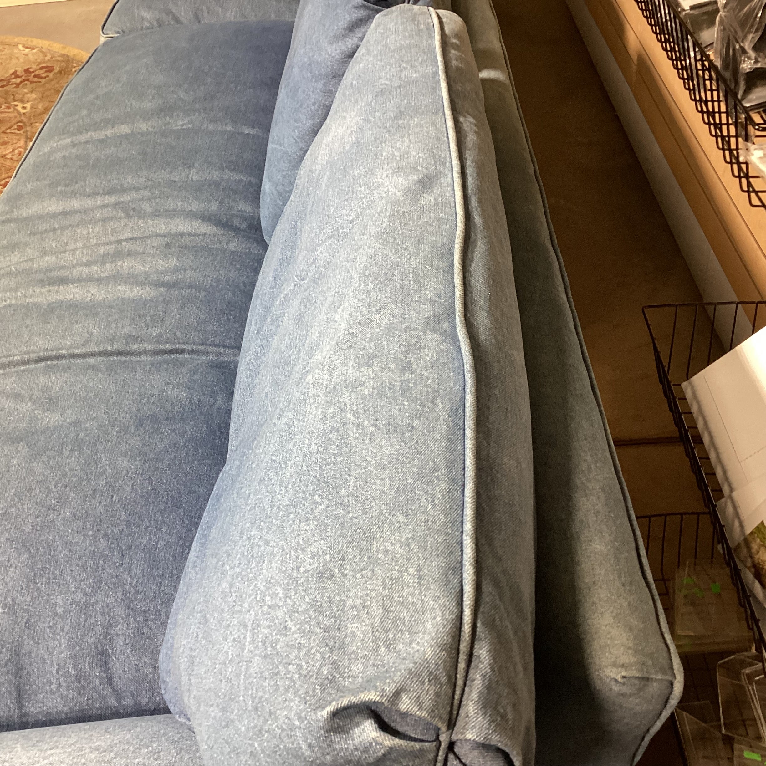 Custom Denim Down Mix 2 Piece Sectional 163"x 36"x 30"