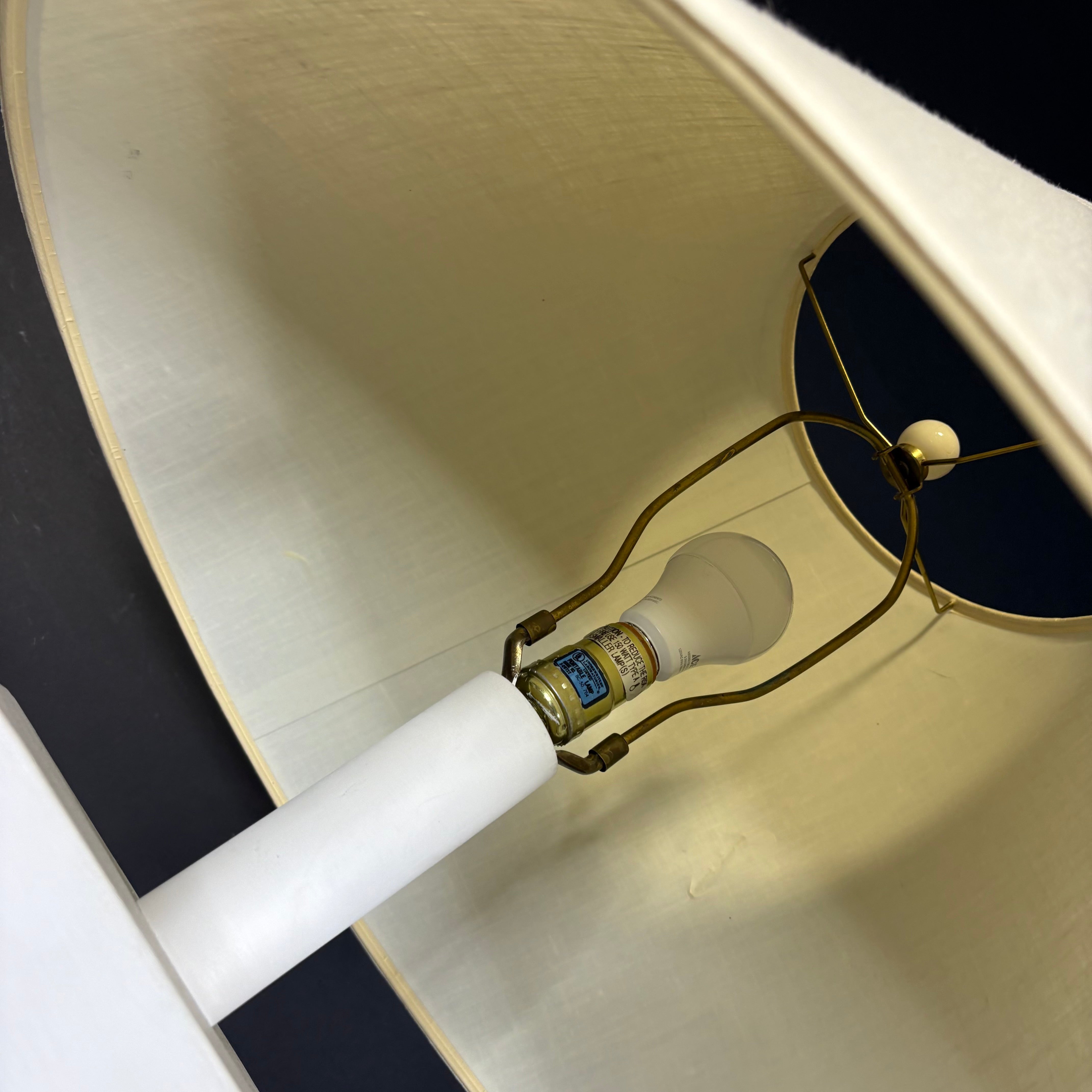 Post Modern Style White Plaster Twist Column with Shade Floor Lamp 27” Diameter @ Shade x 64”