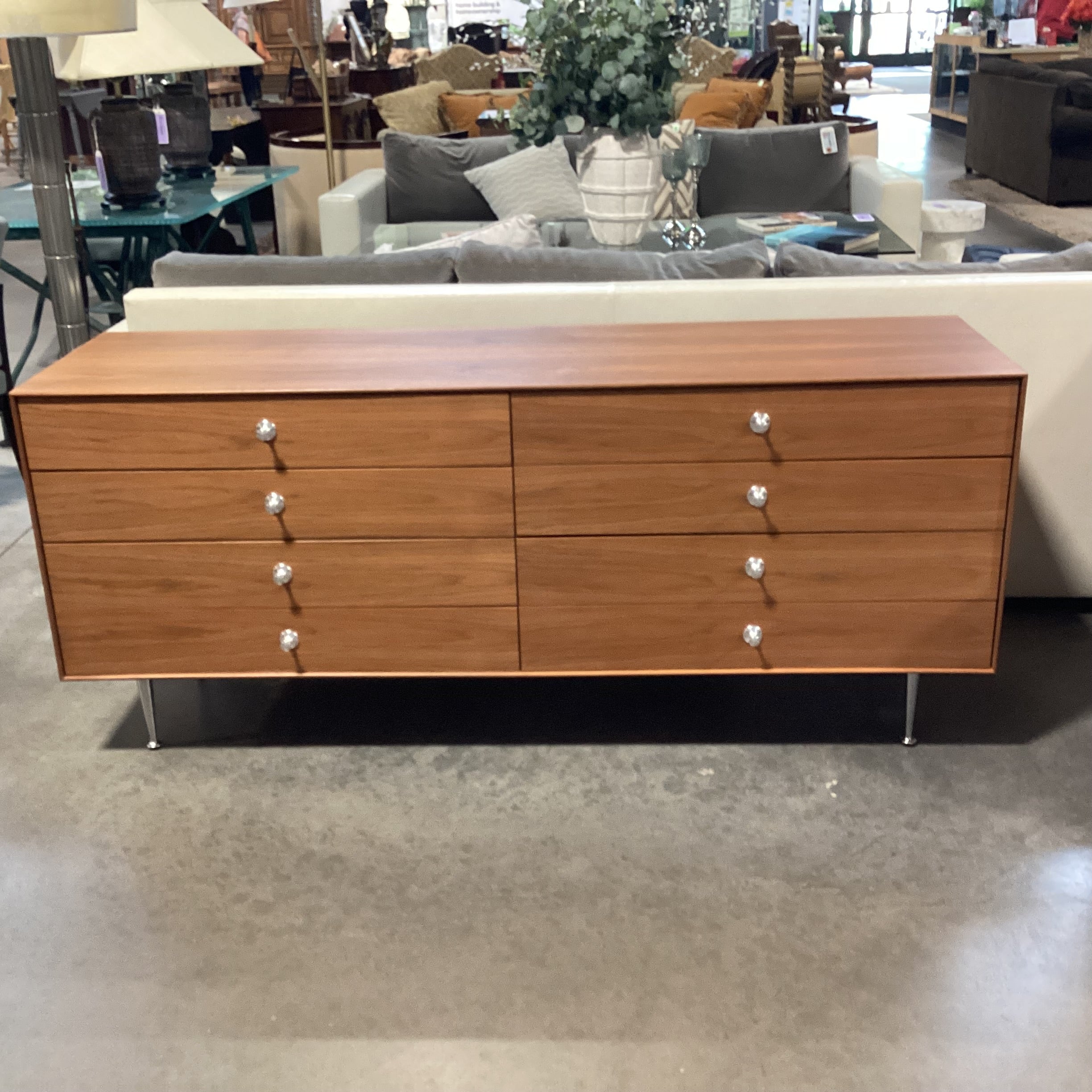 Herman Miller George Nelson Walnut Thin Edge 8 Drawer Dresser 67"x 19"x 29"