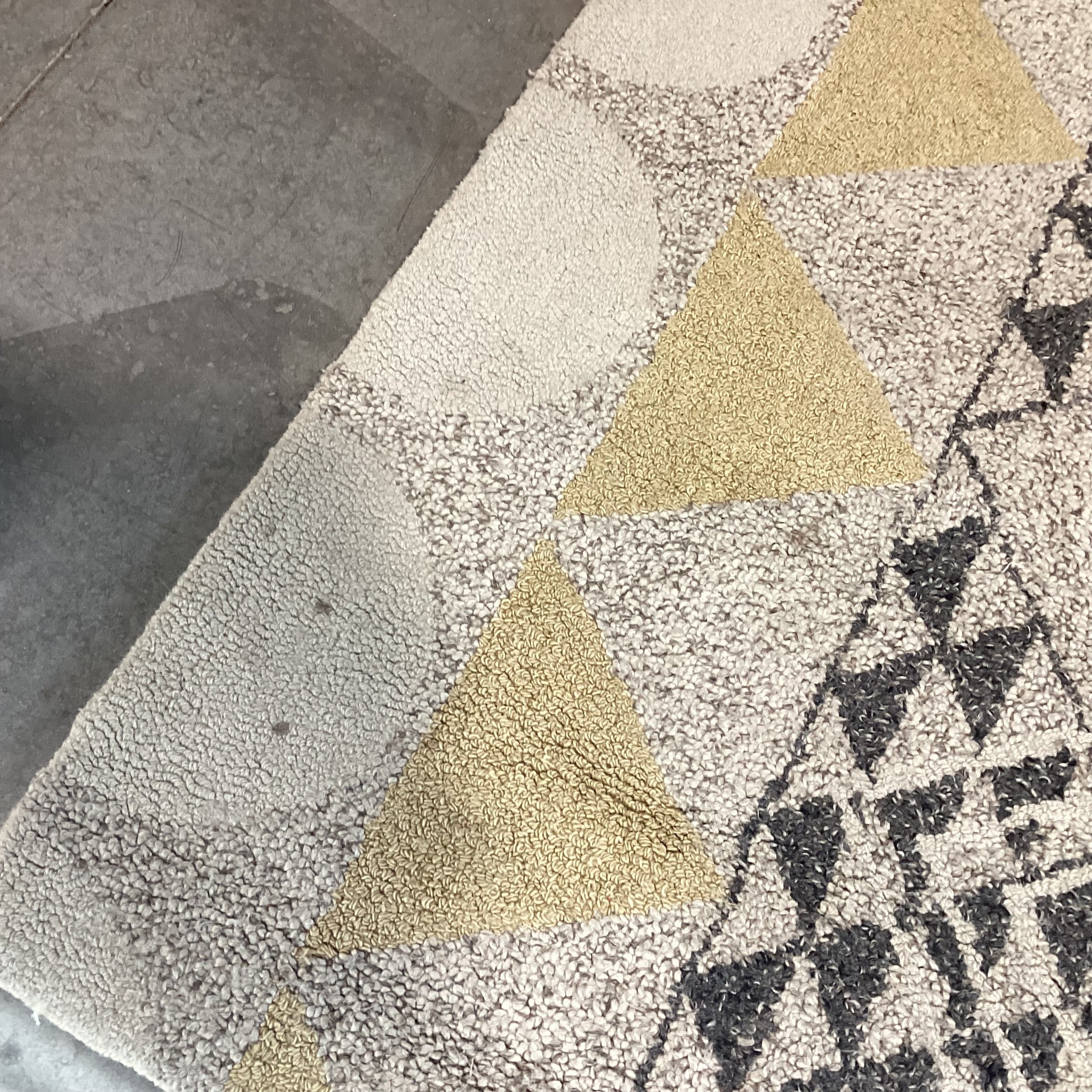 Cream Grey Light Yellow Wool Rug 8'10"x 12'