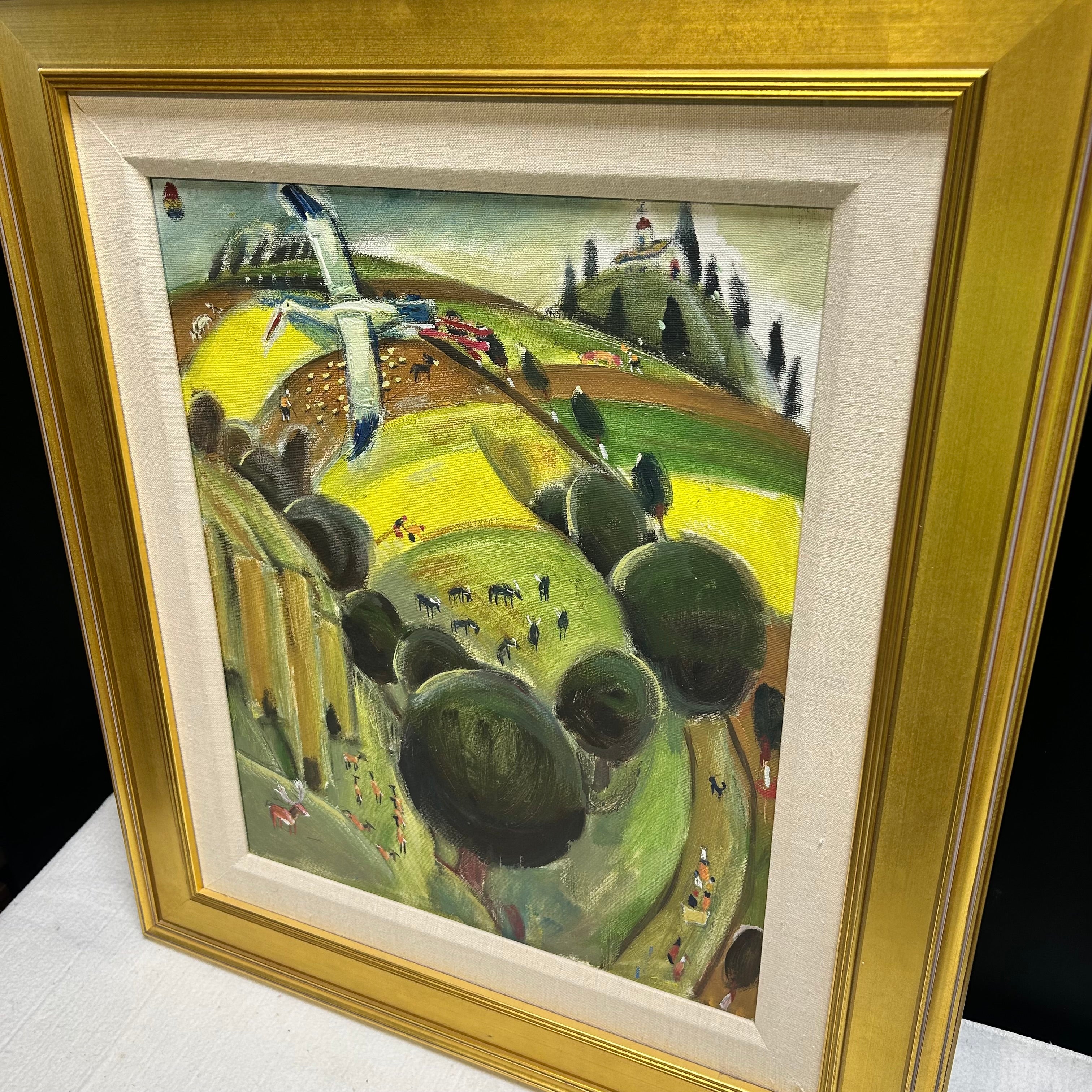 Hristo Hristov 1938-2014 Pastoral Landscape Oil On Canvas 24"x 28"