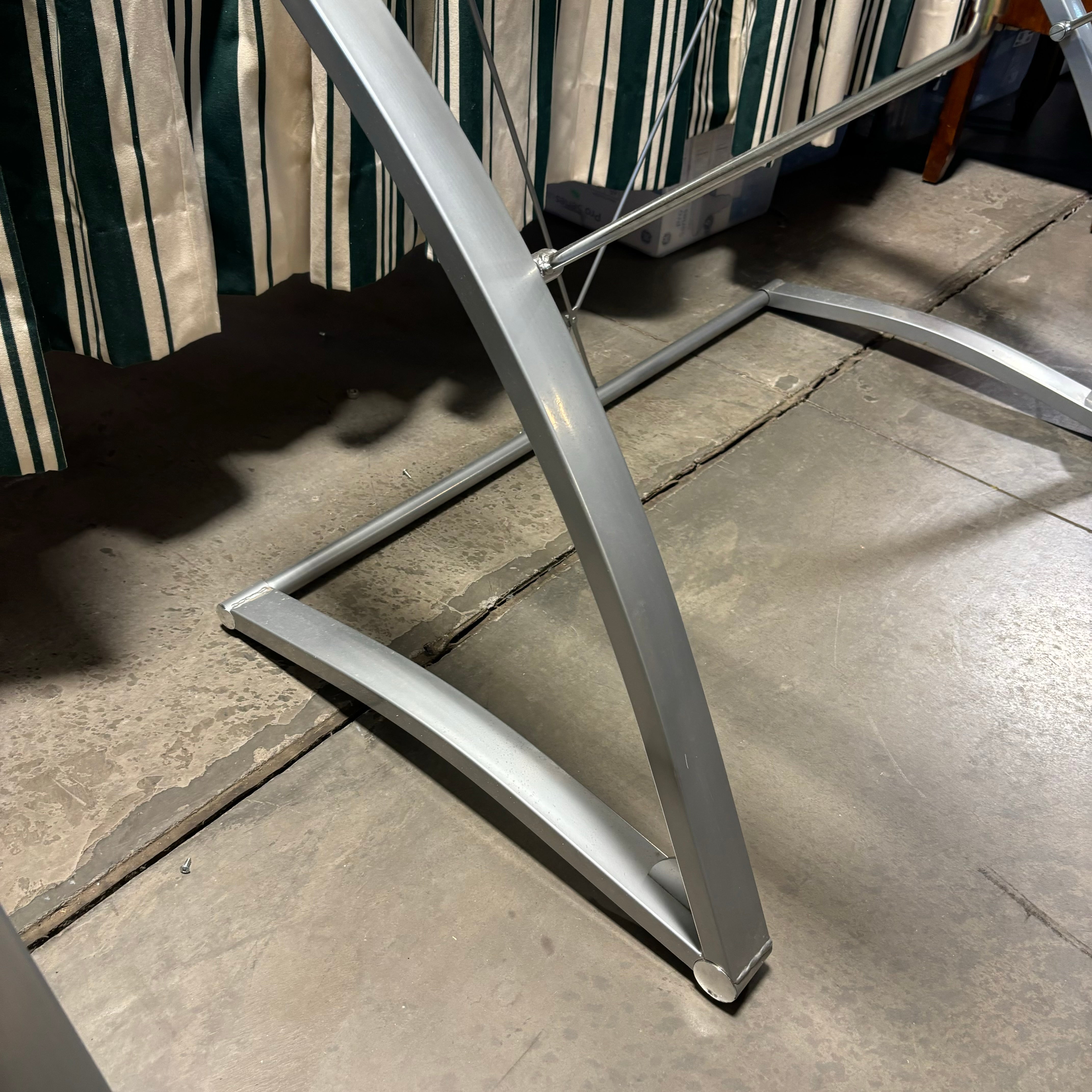 Glass Top & Steel Base Modern Desk 42"x 24"x 30"