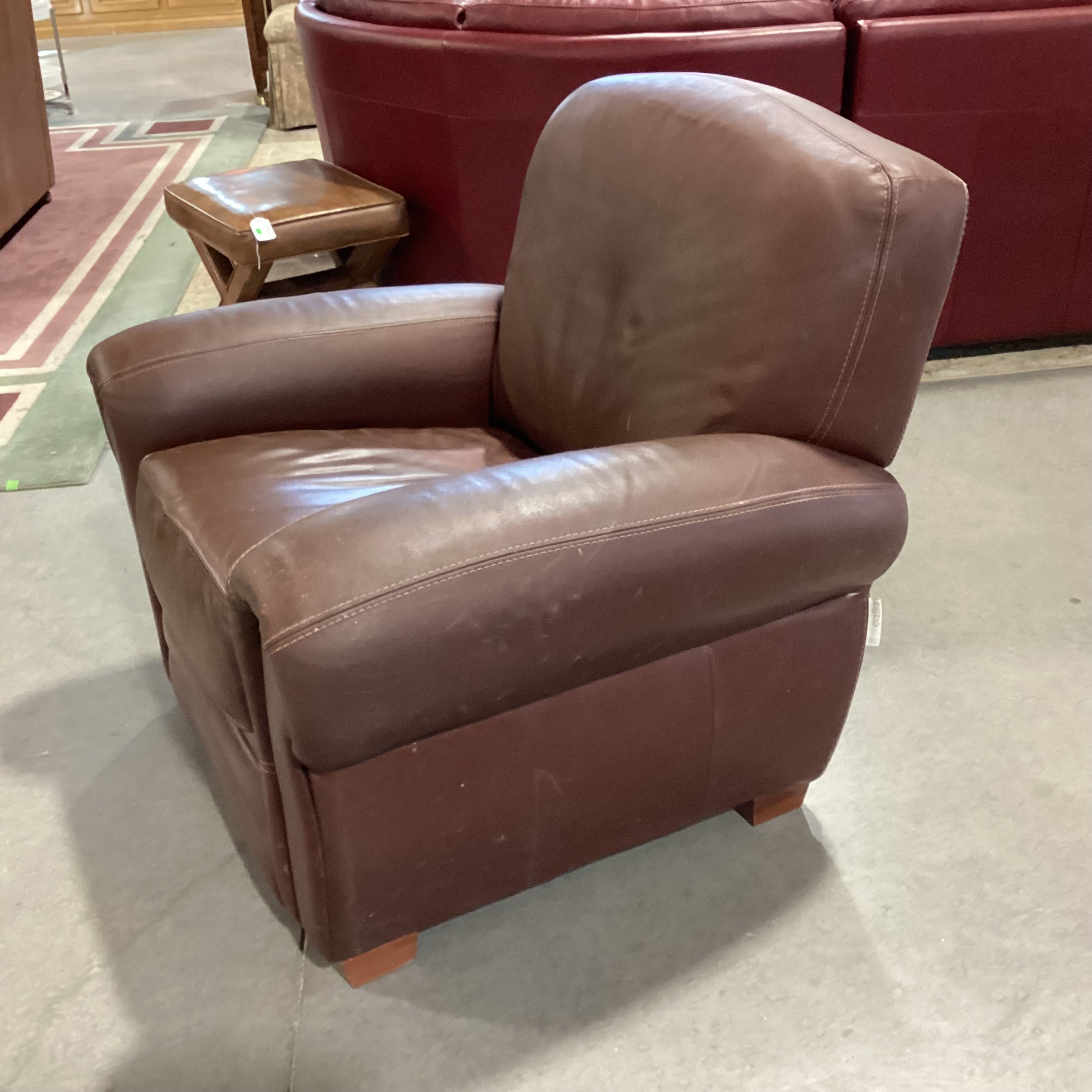 Calia Brown Leather Chair 40"x 34"x 36"