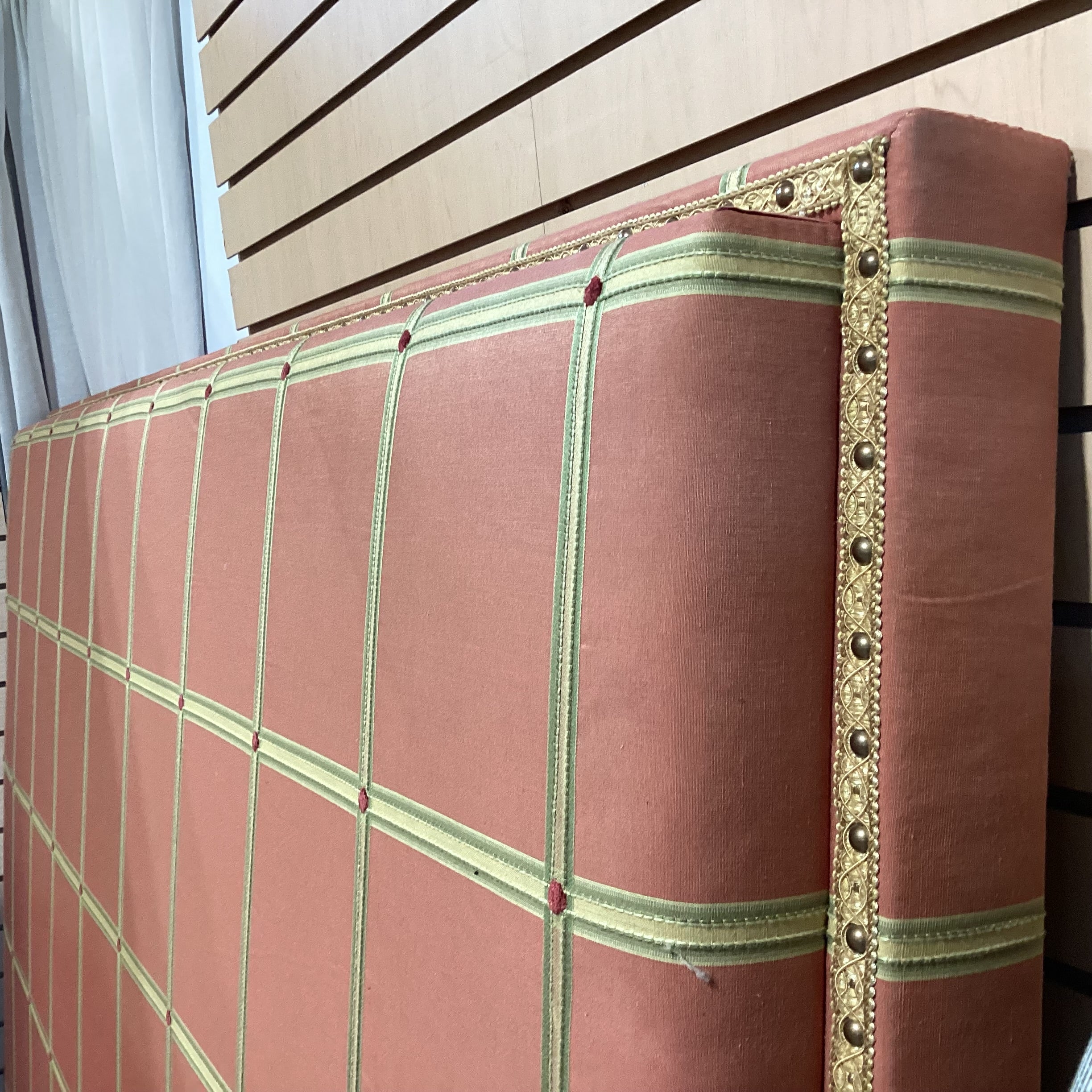 QUEEN or CAL KING Orange Gold Green Lattice Custom Headboard 74"x 65"