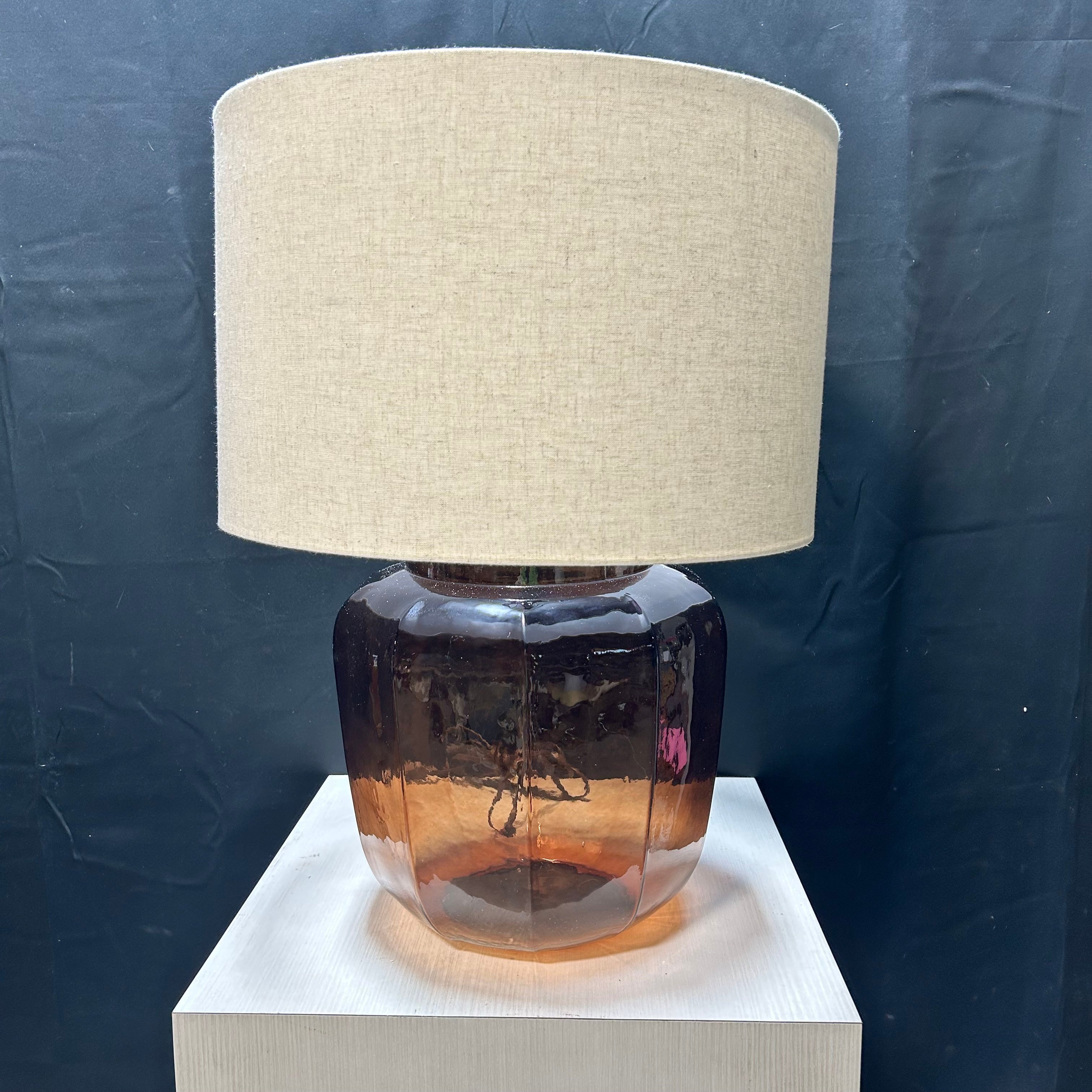 Ashley Bainmore Brown Glass Table Lamp 19"x 28"