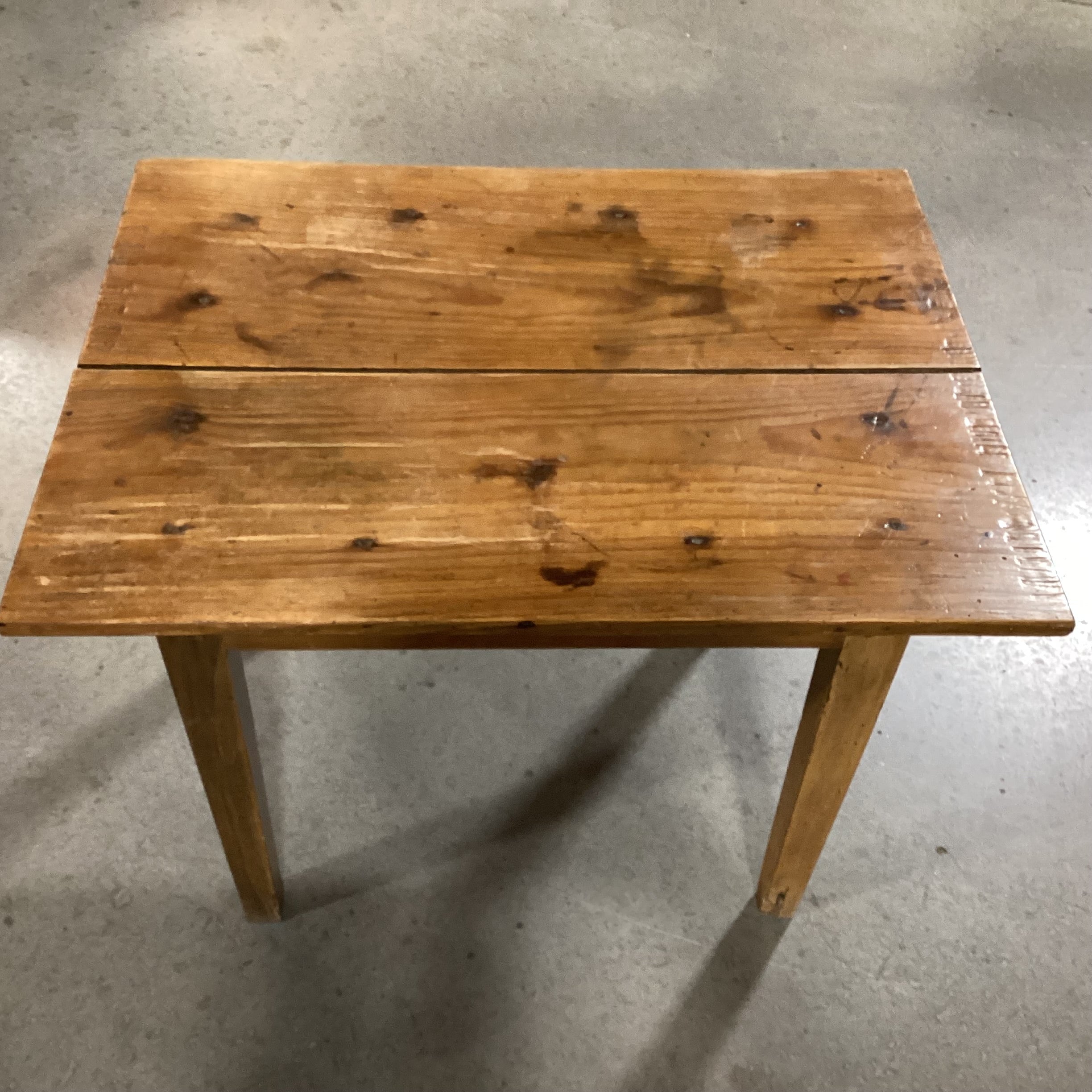 Antique Wood & Plank Accent Table 30"x 22.5"x 23"