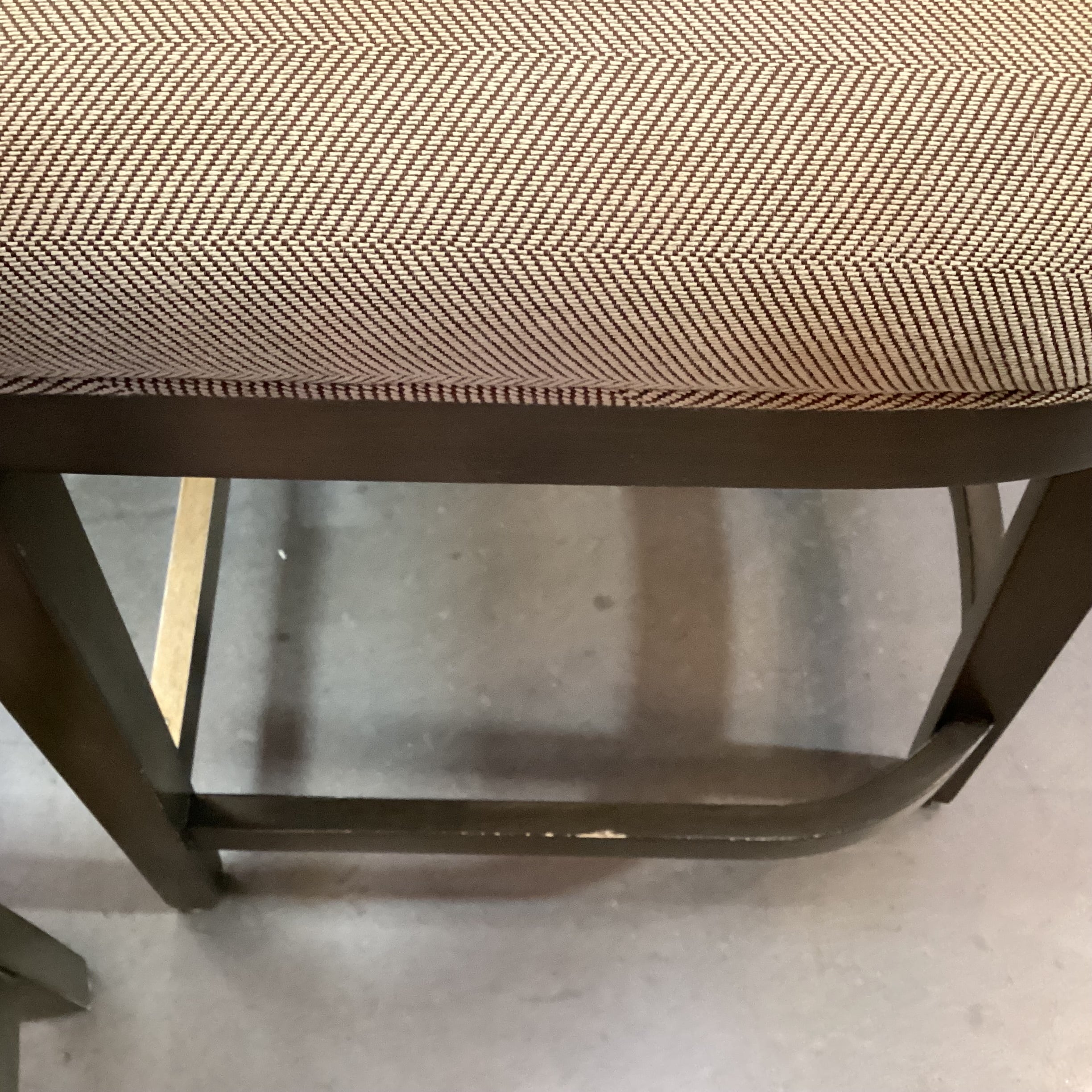 SET of 4 Green Grey Finish & Cream Tan Woven Wing Back Counter Height Barstools 24"