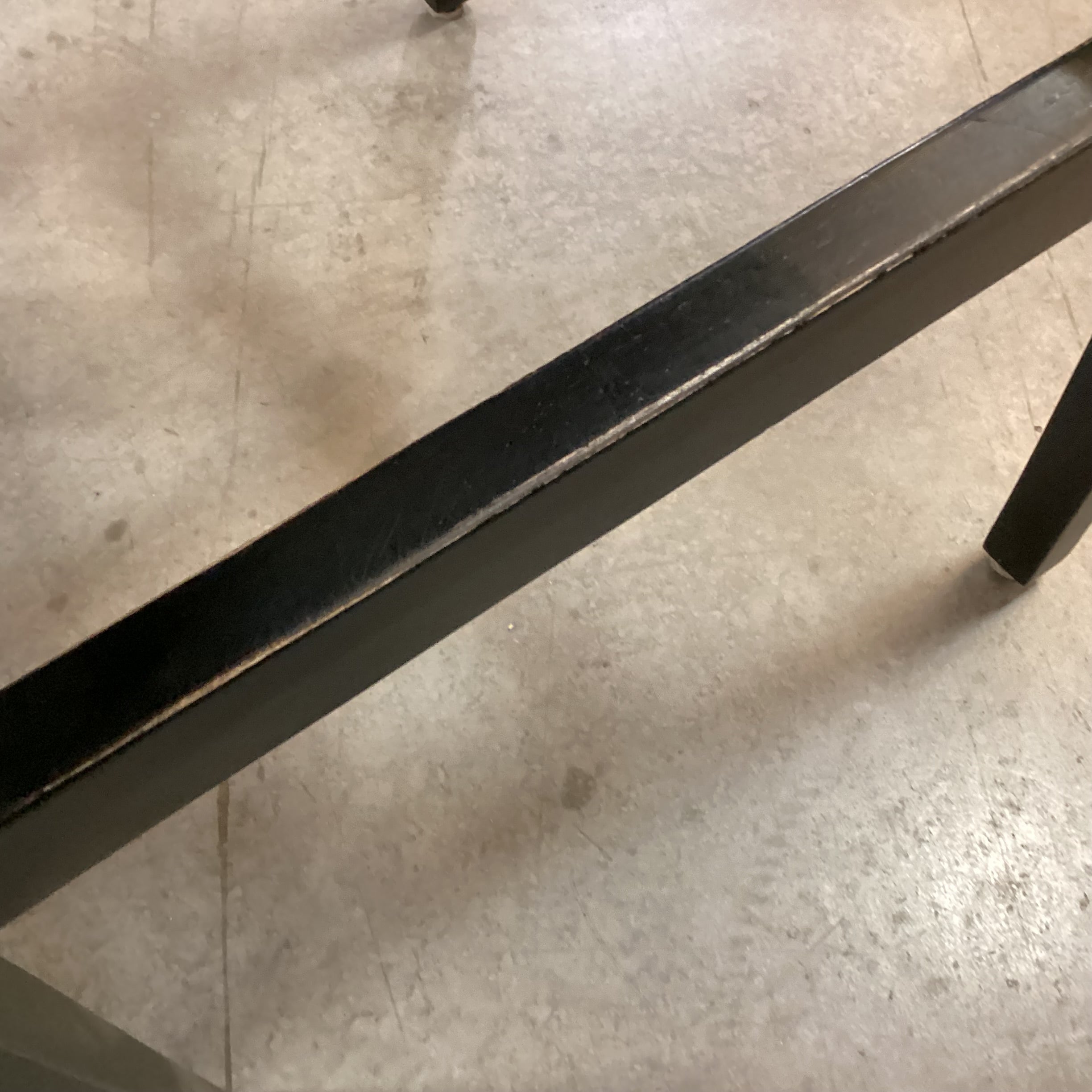 SET of 2 Crate & Barrel Leather & Black Wood Barstools 31"