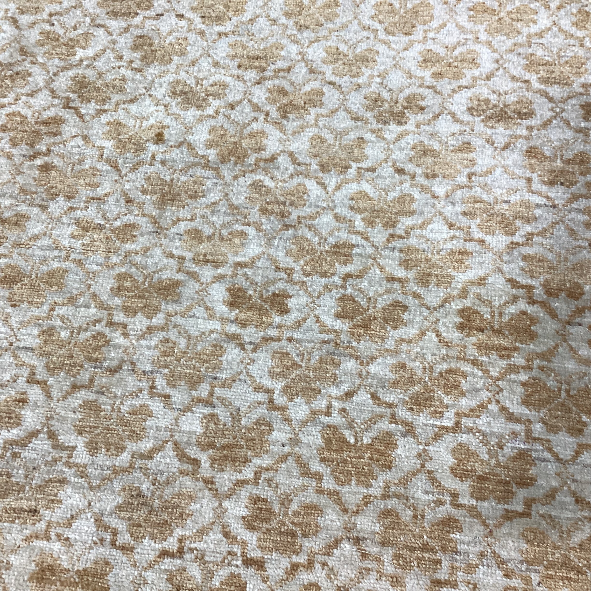Cream Gold Rust Hand Woven Wool Rug 7'7" x 9'8"