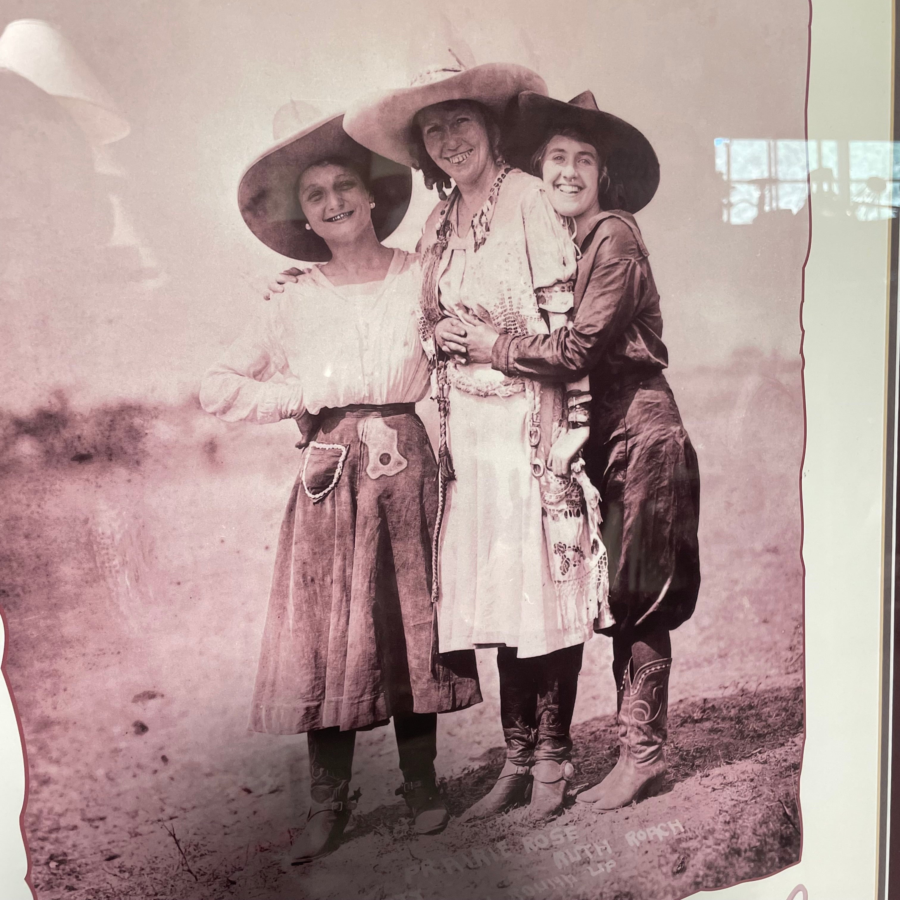 "Ride The Trail Of Truth" Cowgirls Print In Rustic Natural Wood Frame 26" x 32"