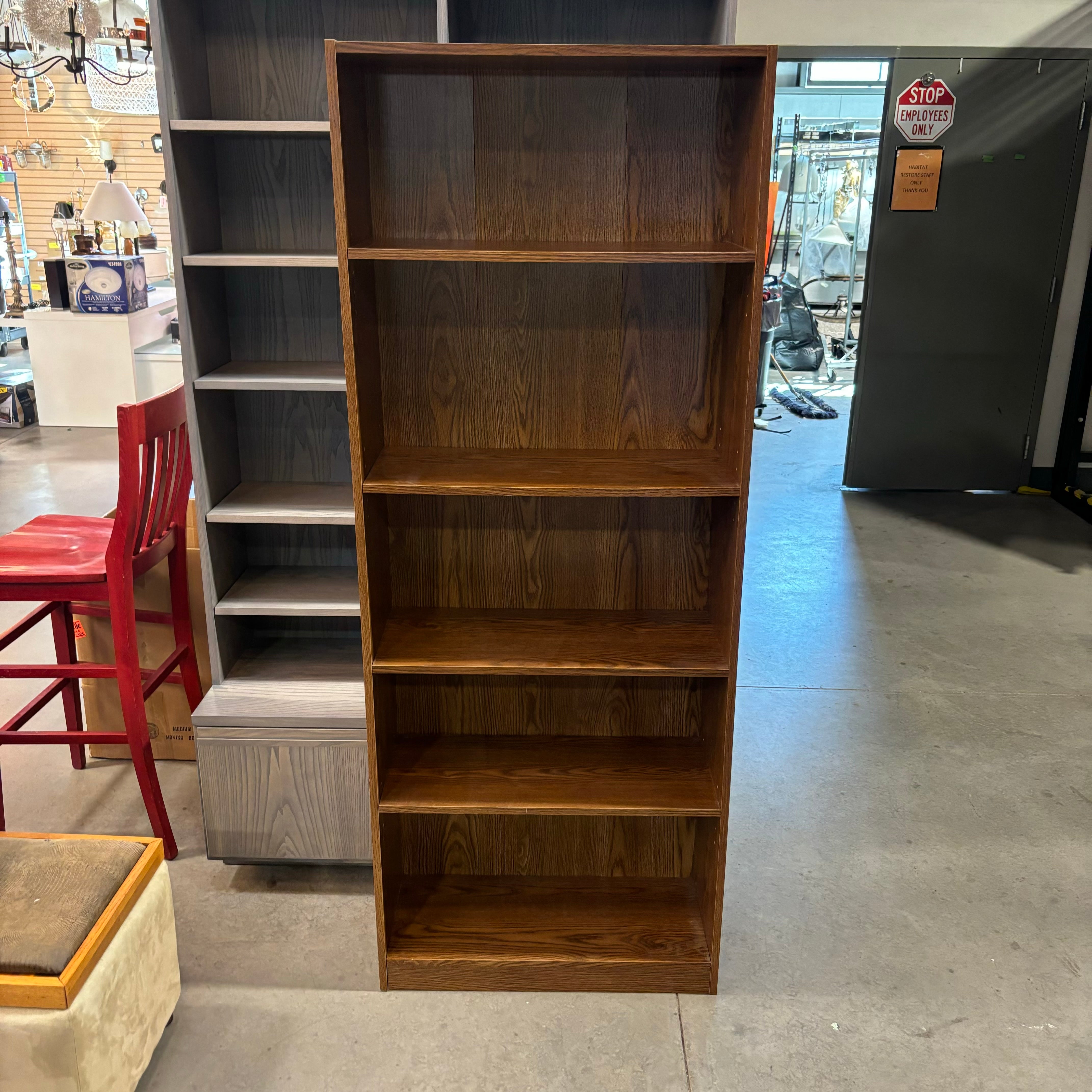 Wood Style Laminate with 4 Adjustable Height Shelves Bookcase 28"x 12"x 71.5"