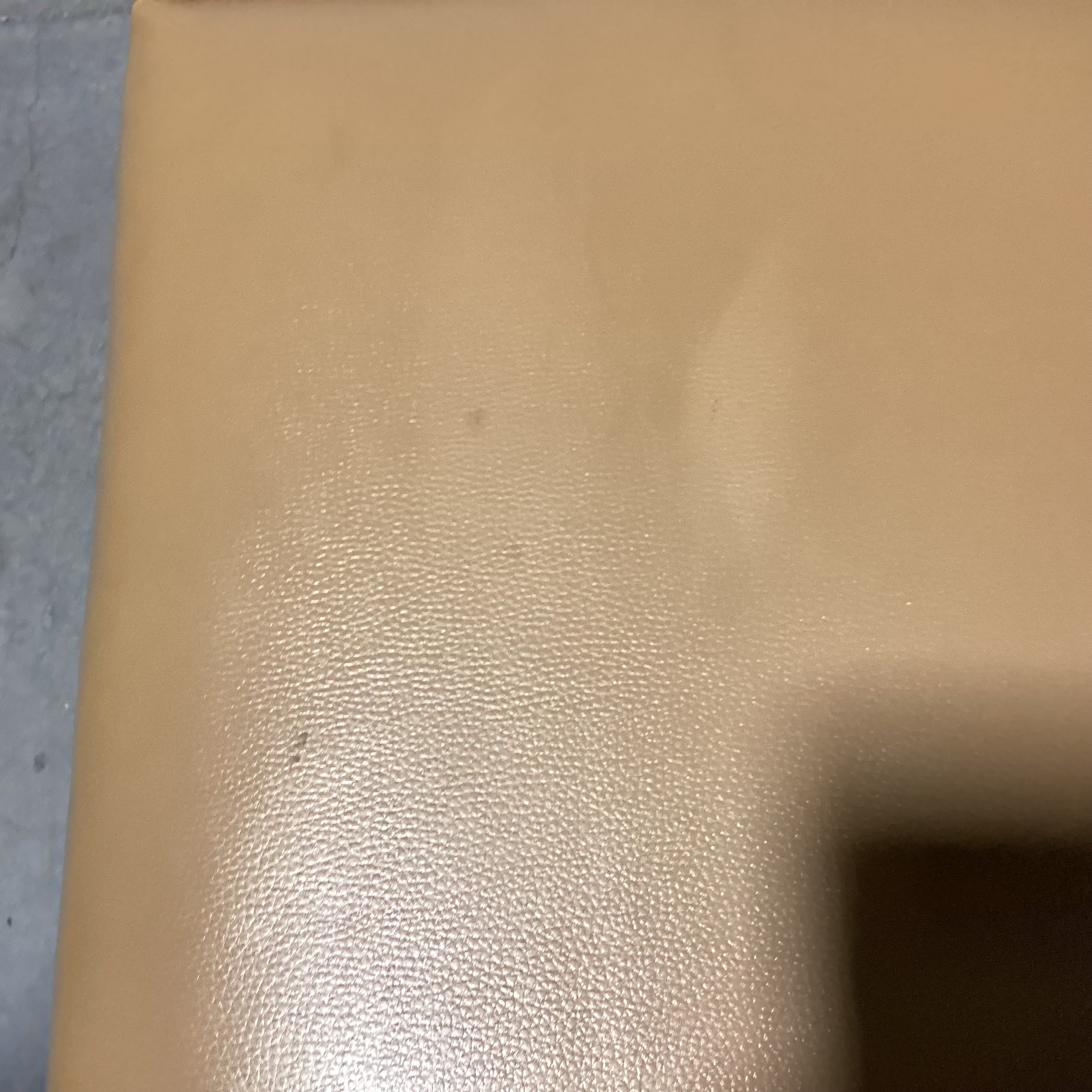 Tan Faux Leather Nailhead Stool Ottoman 21"x 21"x 20.5"