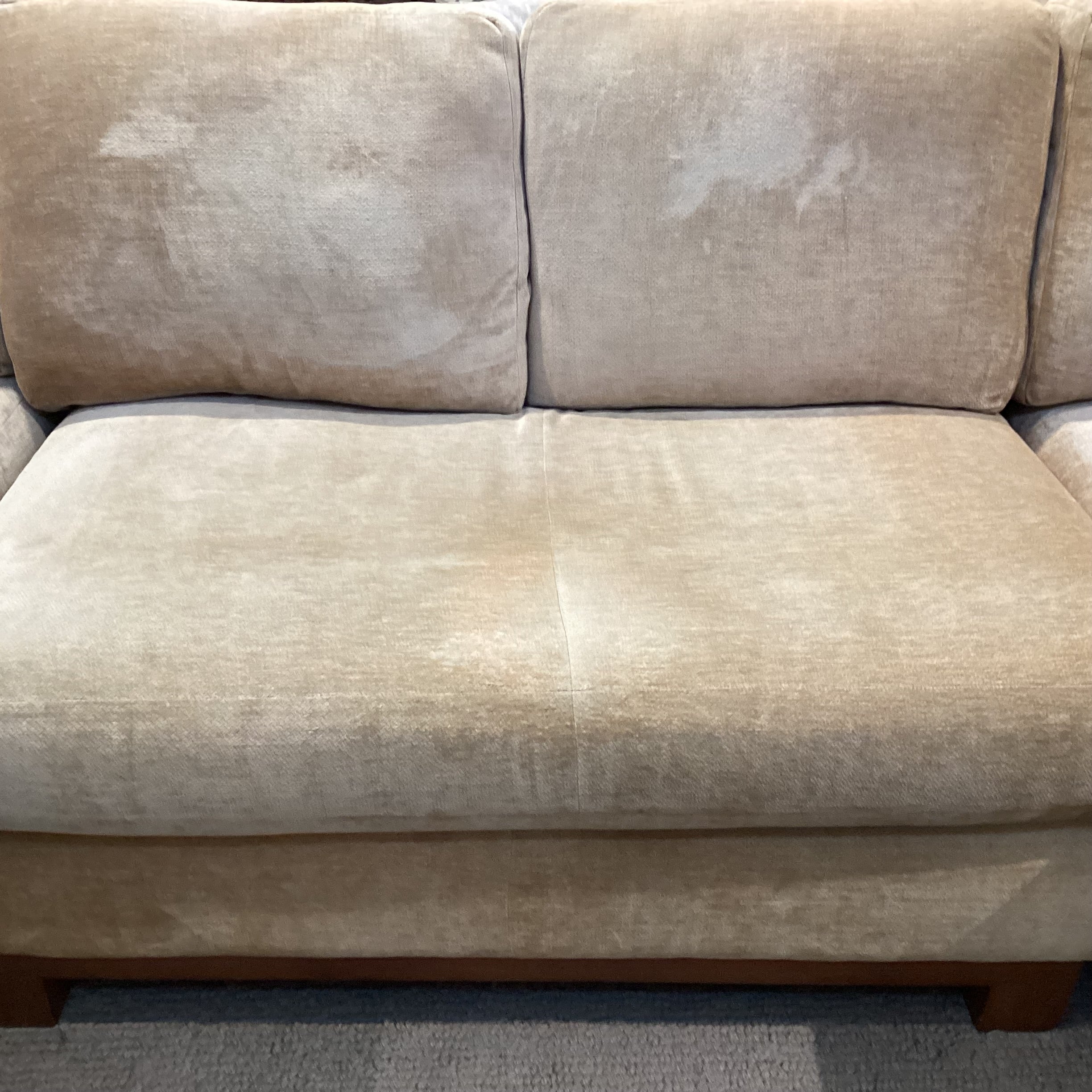 Golden Chenille Woven with Wood Base 3 Piece with End Chaises Sectional 84"x 121"x 84"x 37"x 28"