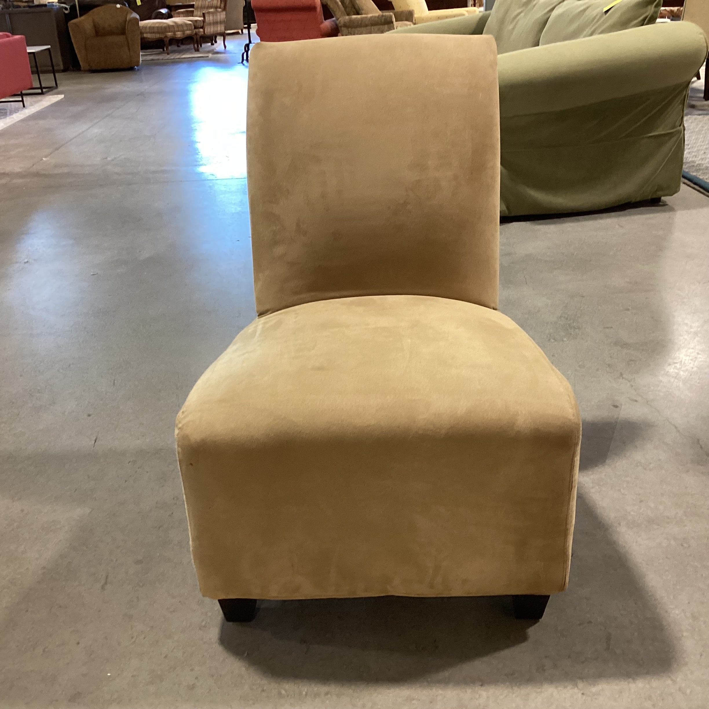 Golden Chair Furniture Tan Micro Suede Slipper Chair 26"x 33"x 36"